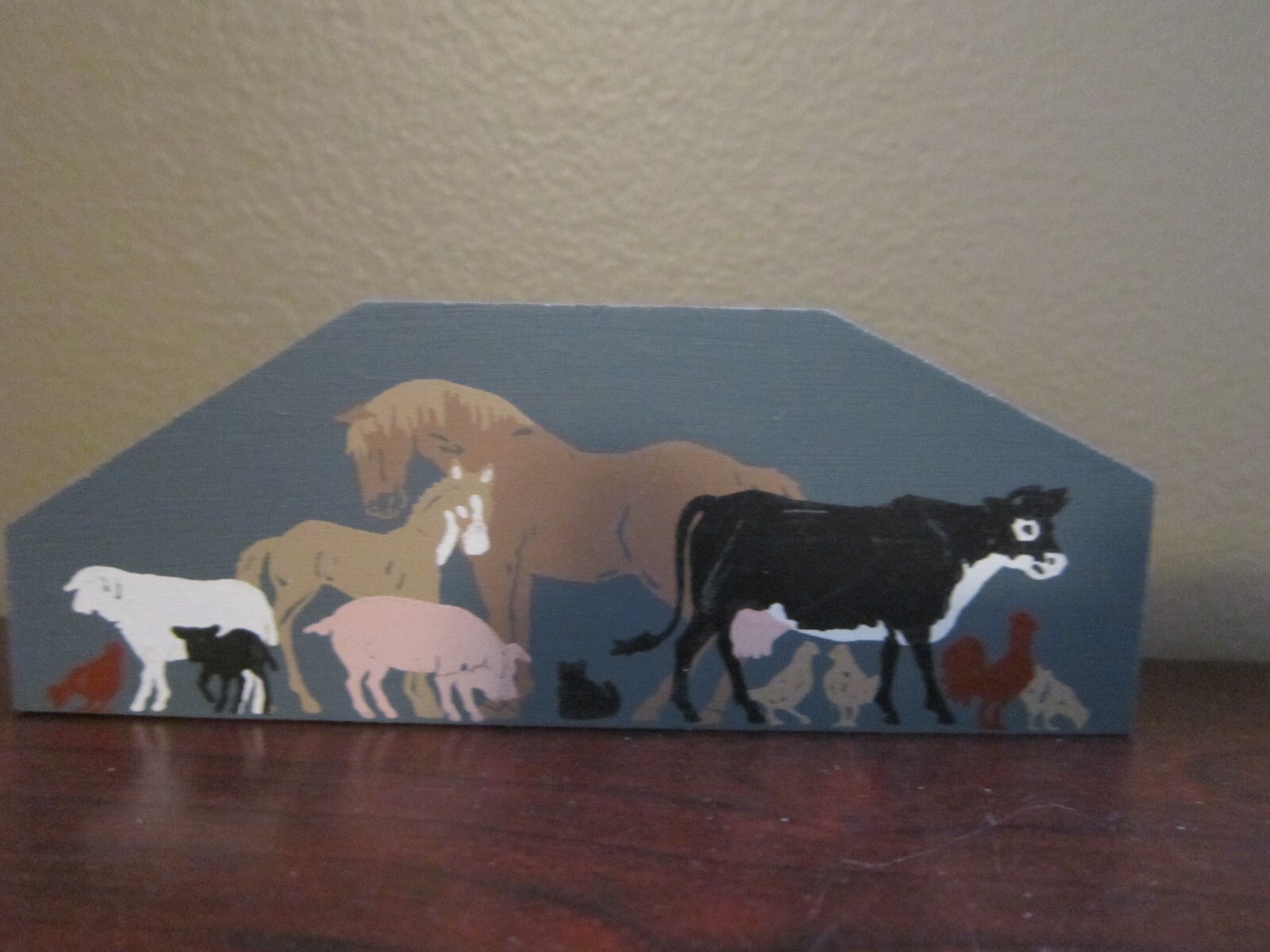 FARM ANIMALS HORSE COW PIG SHEEP CAT’S MEOW VILLAGE WOOD EXCELLENT CONDITION