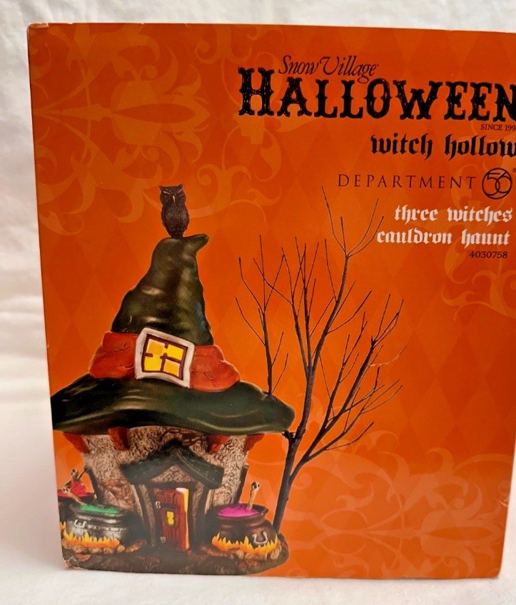 Dept. 56 Snow Village Halloween Witch Hallow Three Witches Cauldron Haunt