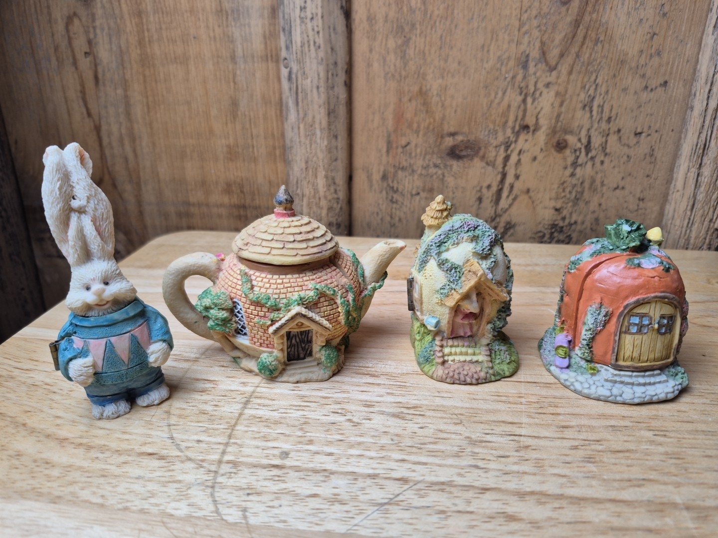 Vintage Lot Of 4 Easter Village Houses.