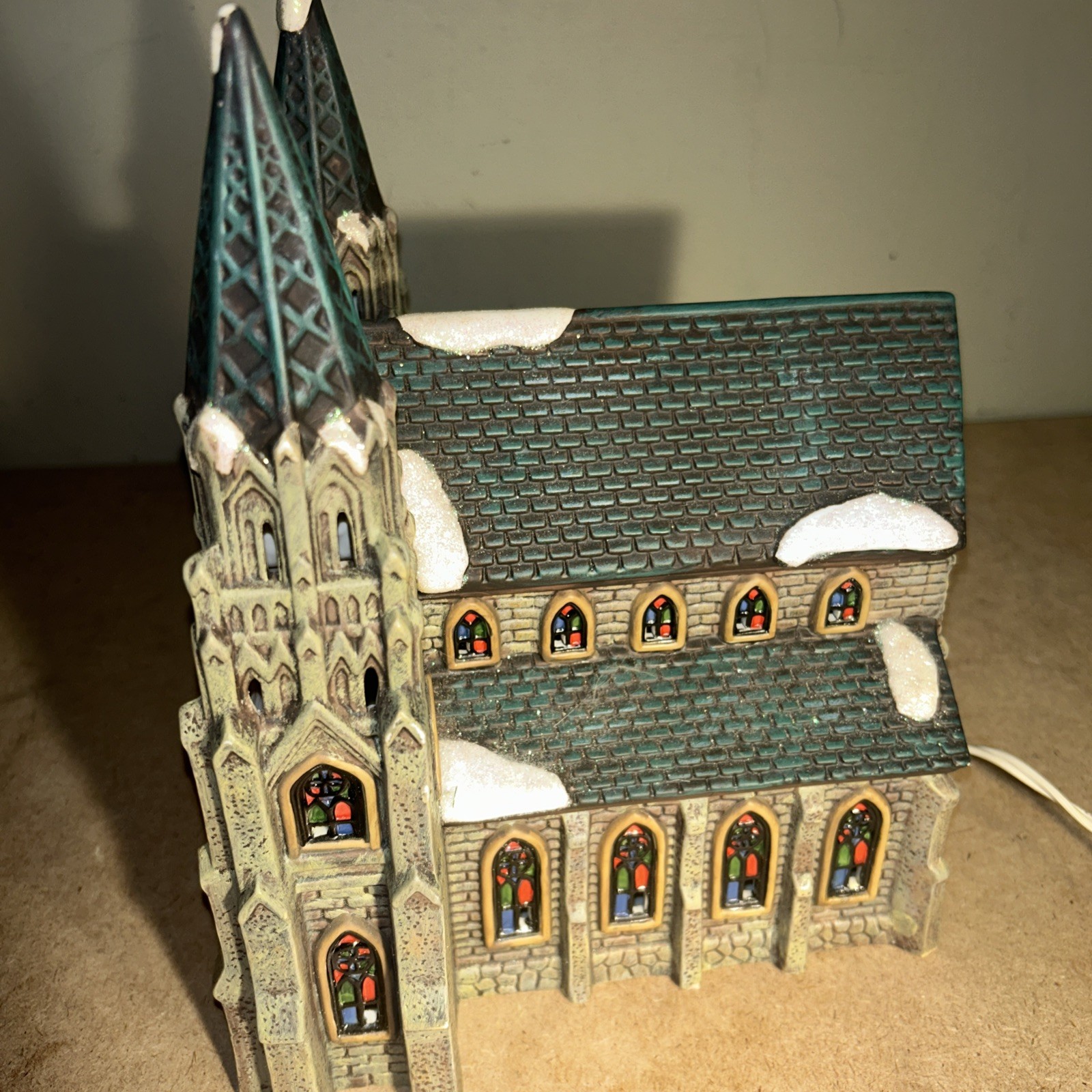 Canterbury Lane Church Santas Workbench Collection Lit Village House Christmas