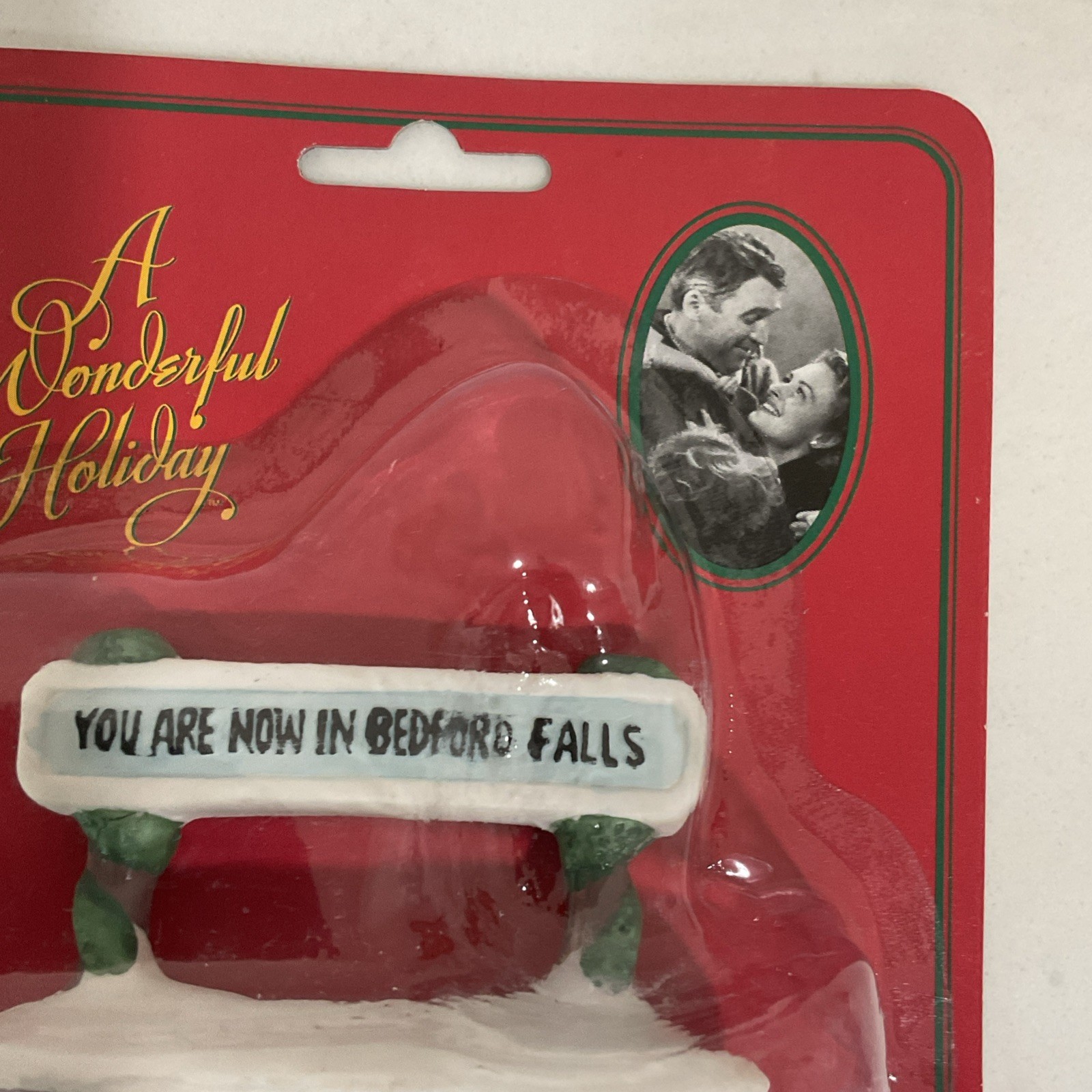 1995 It’s A Wonderful Life Bedford Falls Town Sign Porcelain Figurine New Sealed