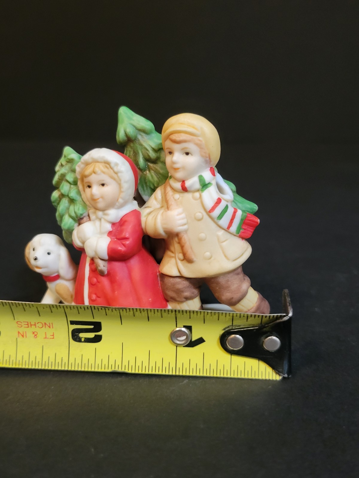 Lefton Christmas Village Town Charles, Bonnie, & Spot 07824 DAMAGED
