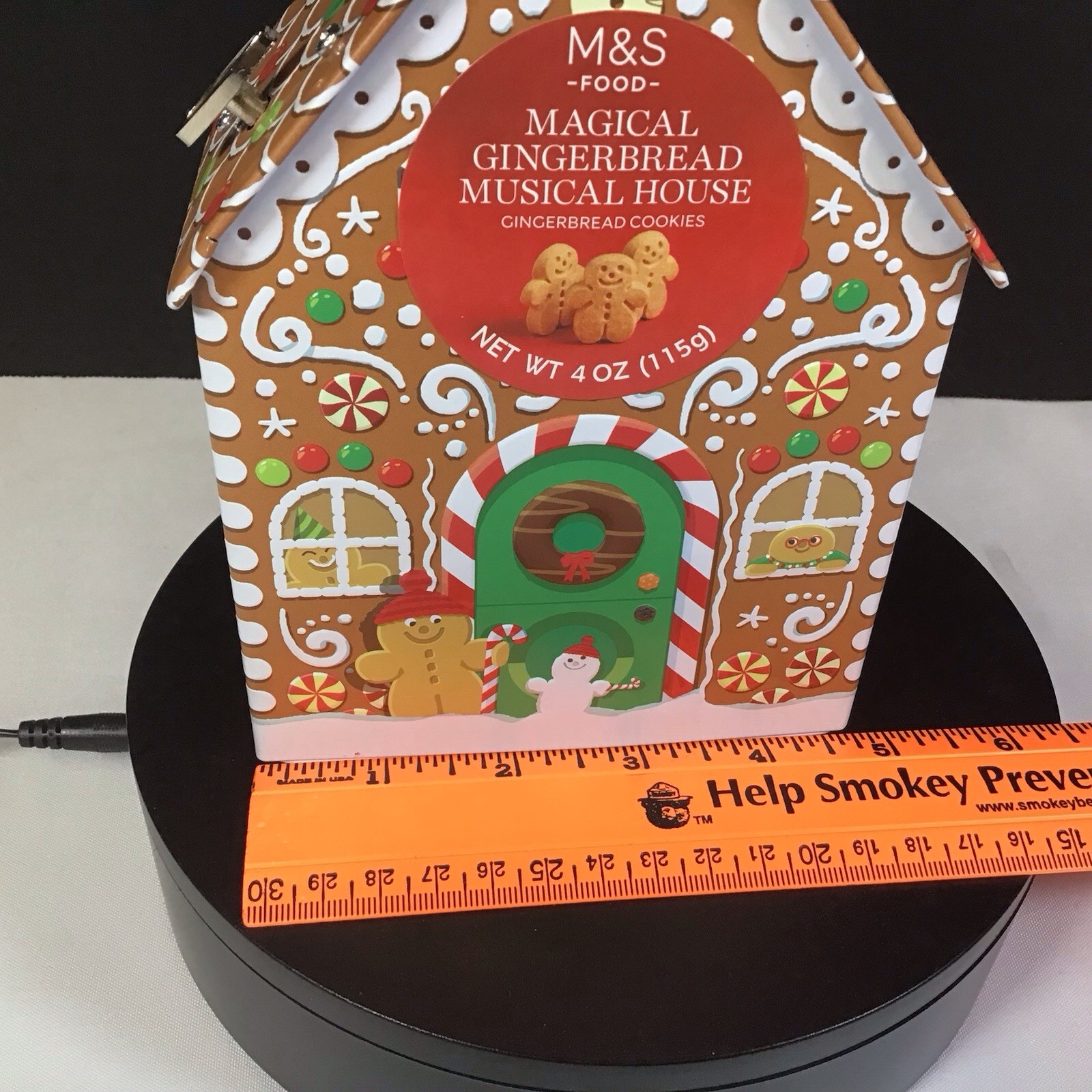 Marks And Spencer M&S Wind Up Musical Gingerbread House Tin Box Only