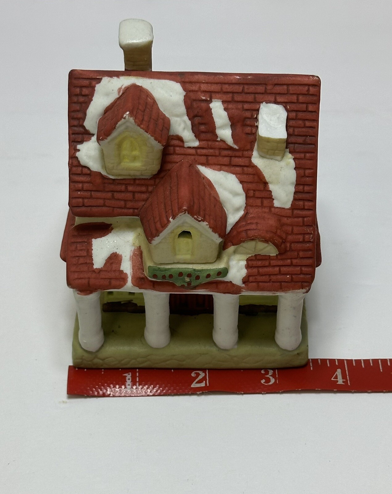 Vintage Christmas 1995 Santas Best Porcelain Holiday Village Broken Chimney