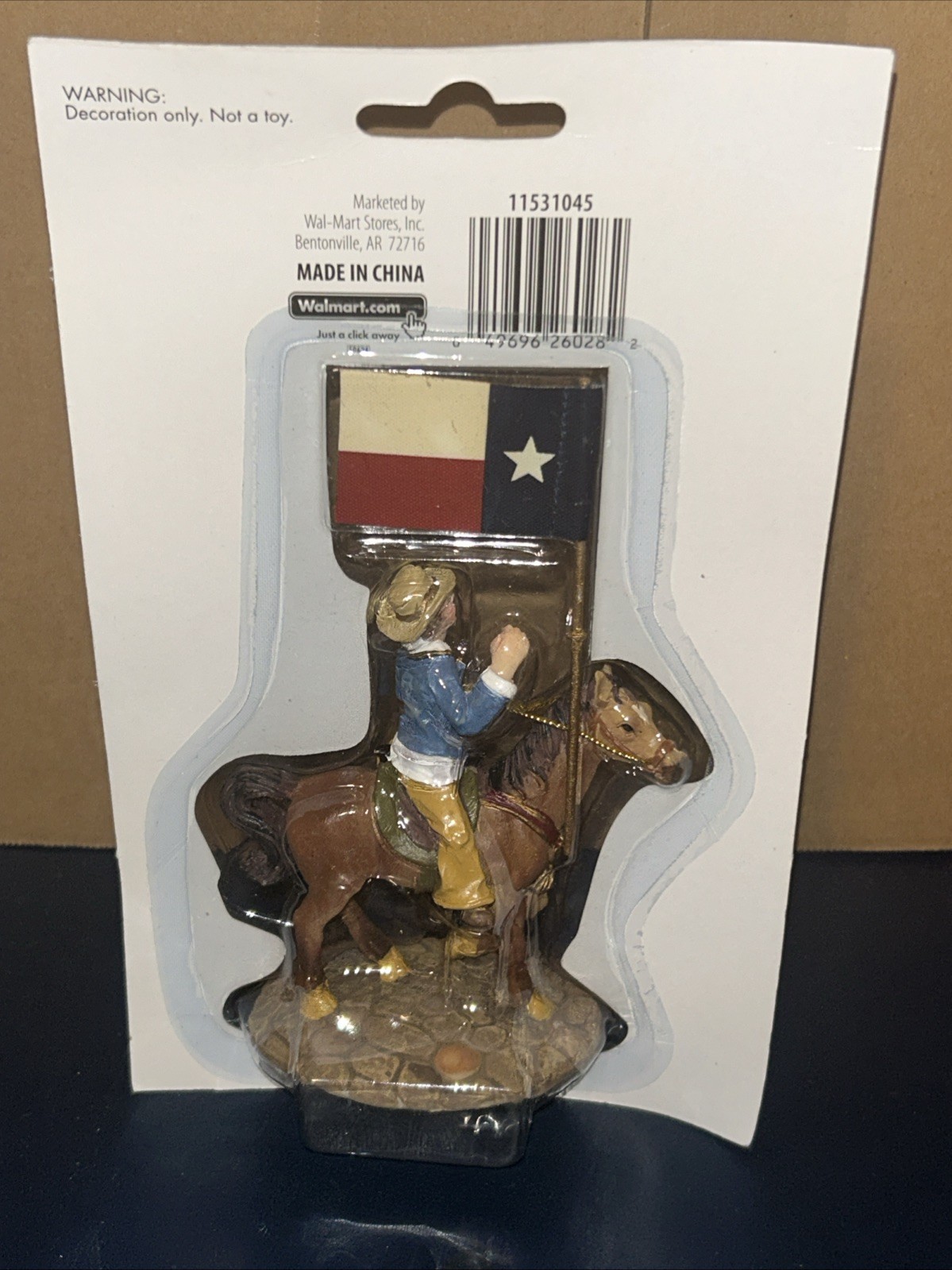 Holiday Time 2006 Cowboy on Horse w/ Tx Flag Southern Ranch Collection Village