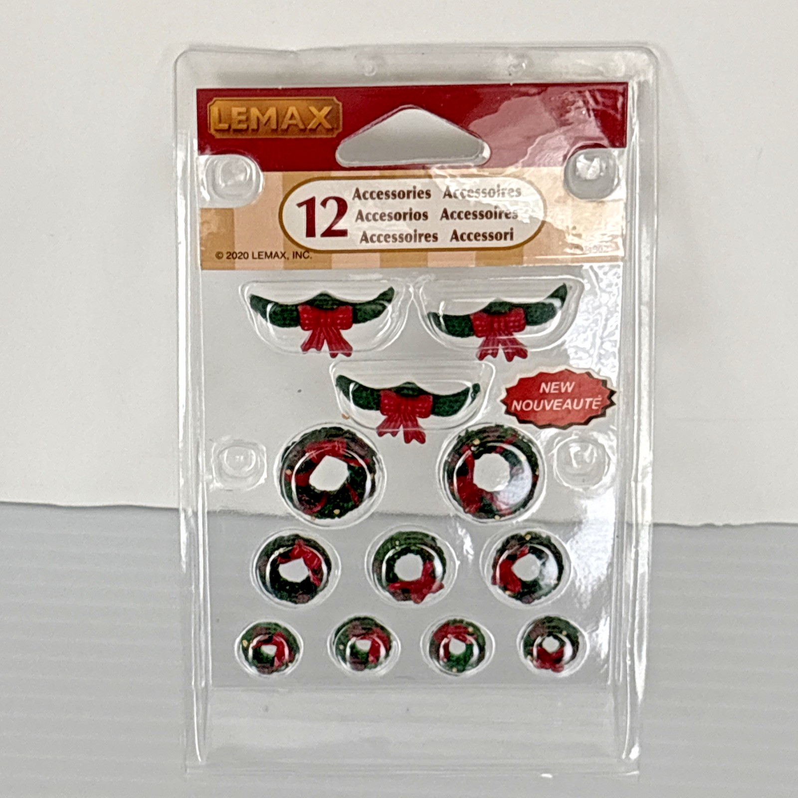 Lemax 2003 Wreaths With Red Bow Set Of 12 General Products #34957 Accessories