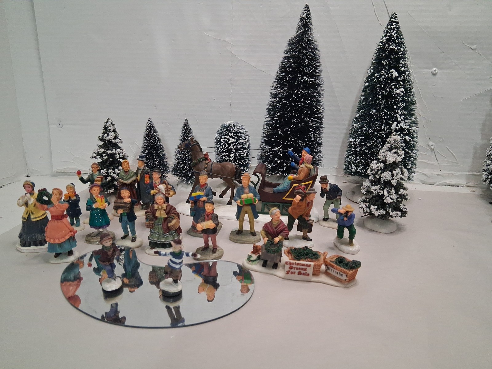 Lot Of 45 LEMAX,DEPT 56,ENCHANTED Christmas Figurines/Trees SEE DESCRIPTION