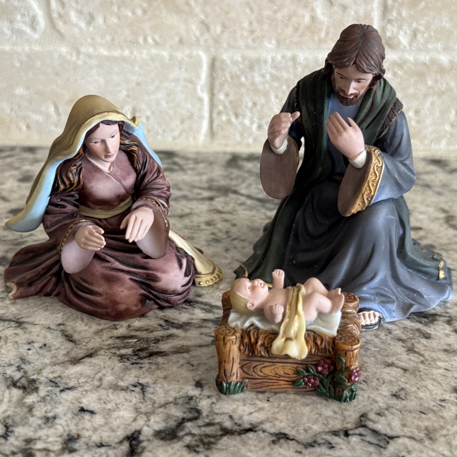 Vintage Thomas Kinkade Nativity Hawthorne Village Holy Family Jesus Numbered