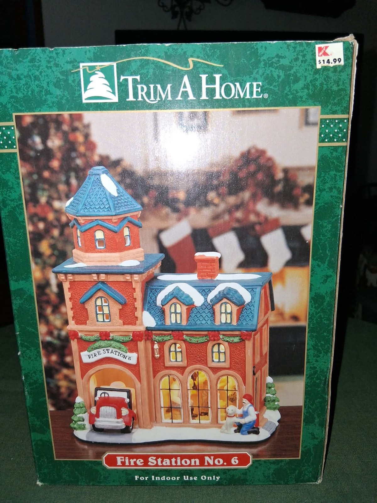 Vtg. Kmart Fire Station No. 6 Trim A Home Collection Christmas Village House