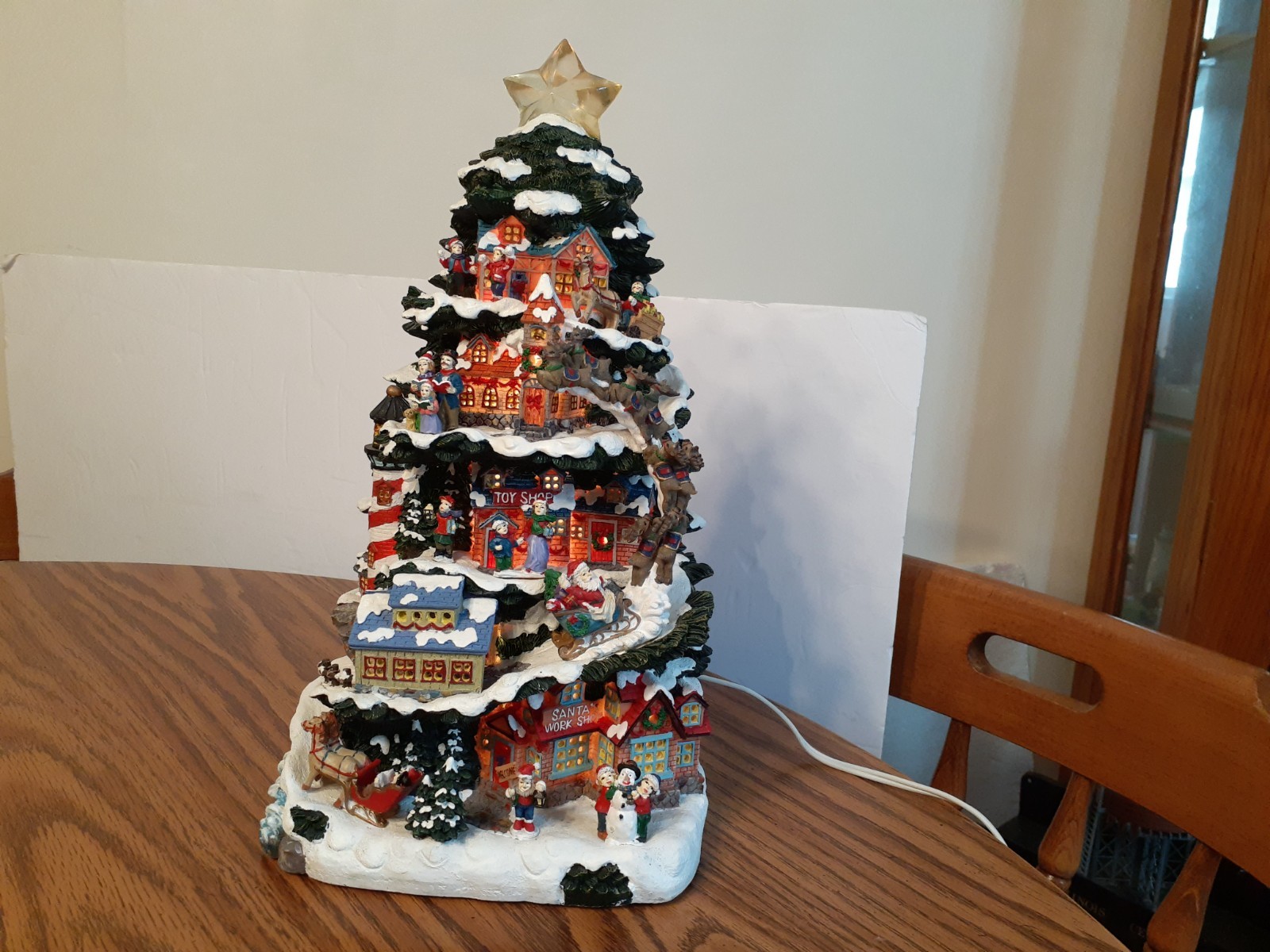 Vintage Kmart Trim A Home Lighted Christmas Tree Village 13 1/2″