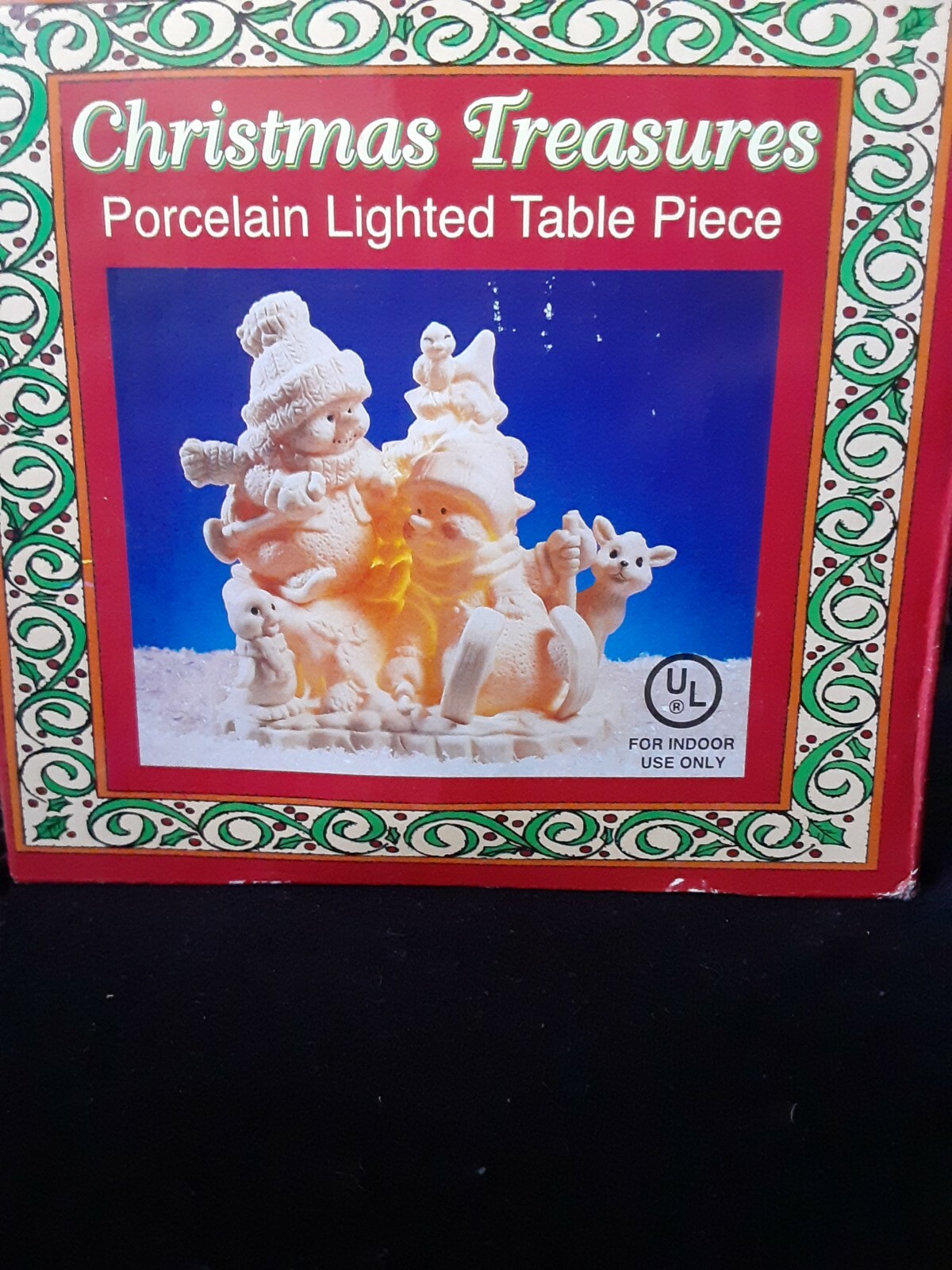 Christmas Treasures Porcelain Lighted Table Piece