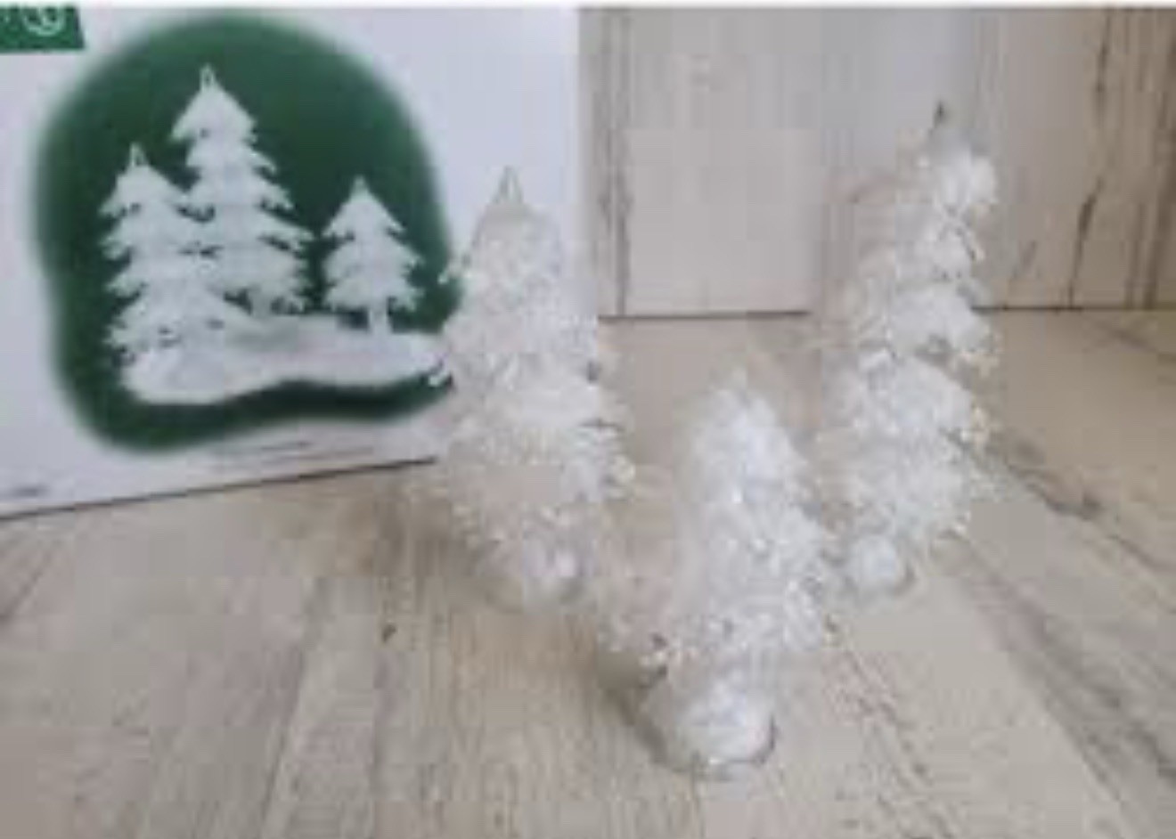 Dept 56 Icy Trees Small Christmas Set of 3 Village Accessories 52889