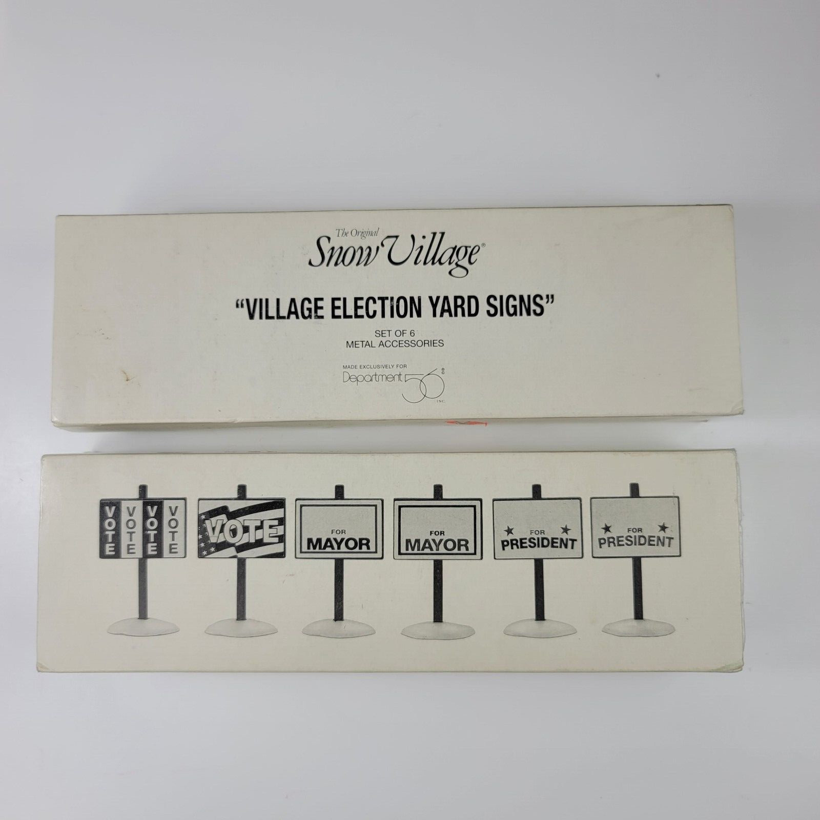 2 Sets Dept 56 Snow Village Election Yard Signs 12 Pc Vote For President Mayor