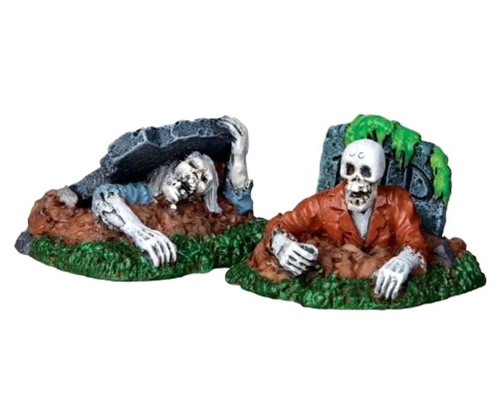 Lemax 22007 ZOMBIES!!! Figurine Set of 2 Spooky Town Halloween Zombies Retired