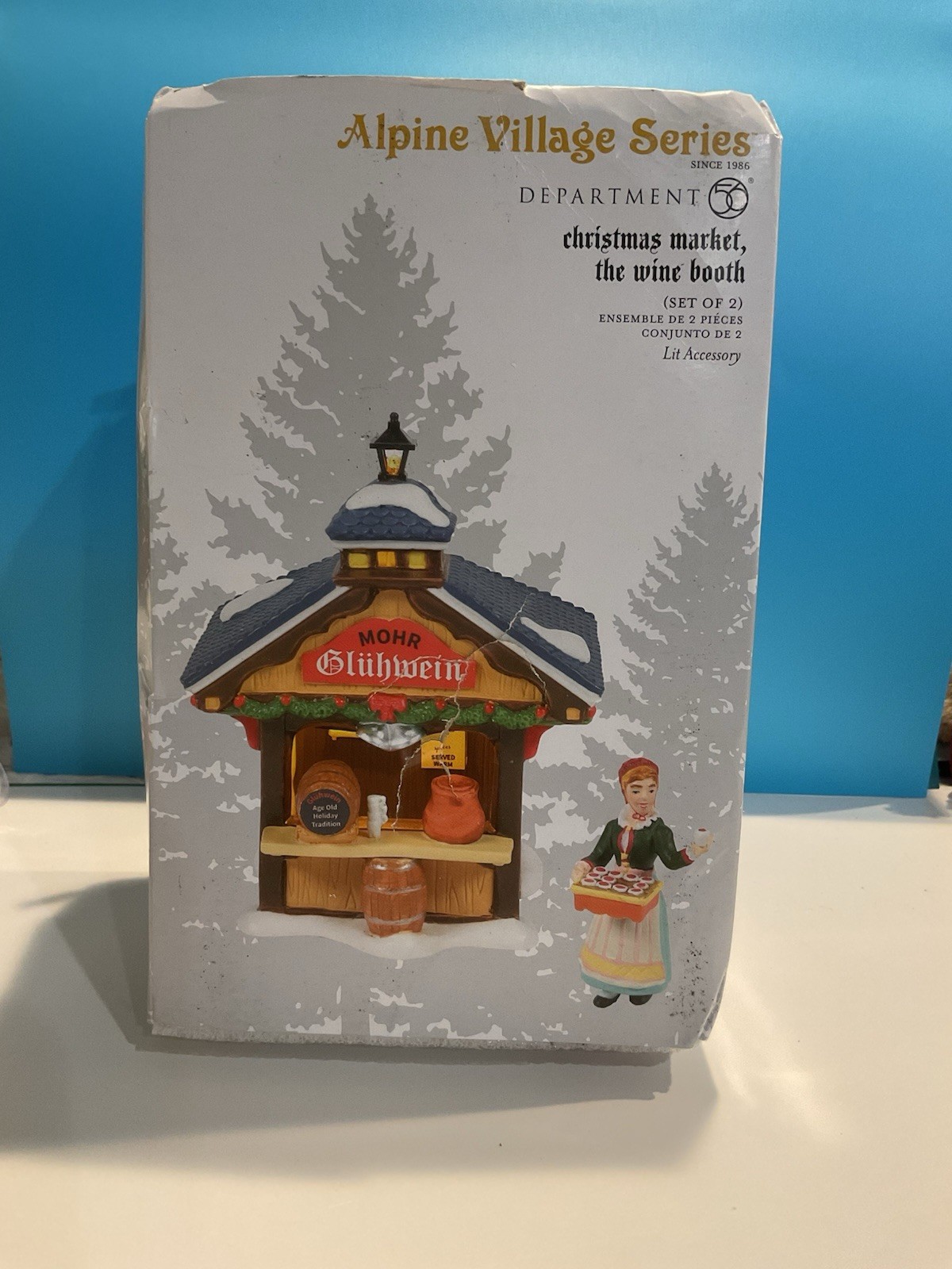 NEW – DEPT 56 Alpine Village Series CHRISTMAS MARKET, The Wine Booth – # 6007260