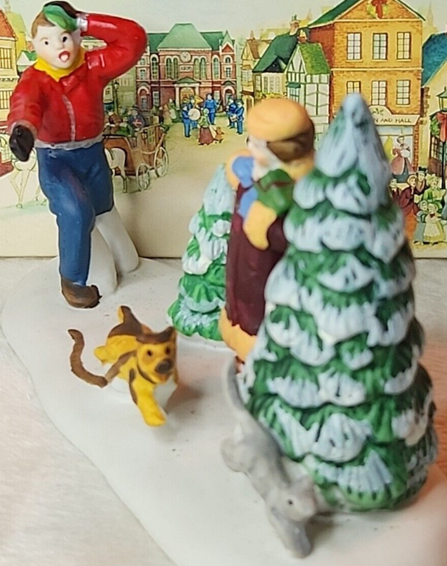 LEMAX “Rover’s Loose!” Dog &Cat Christmas Village Accessory Retired IOB