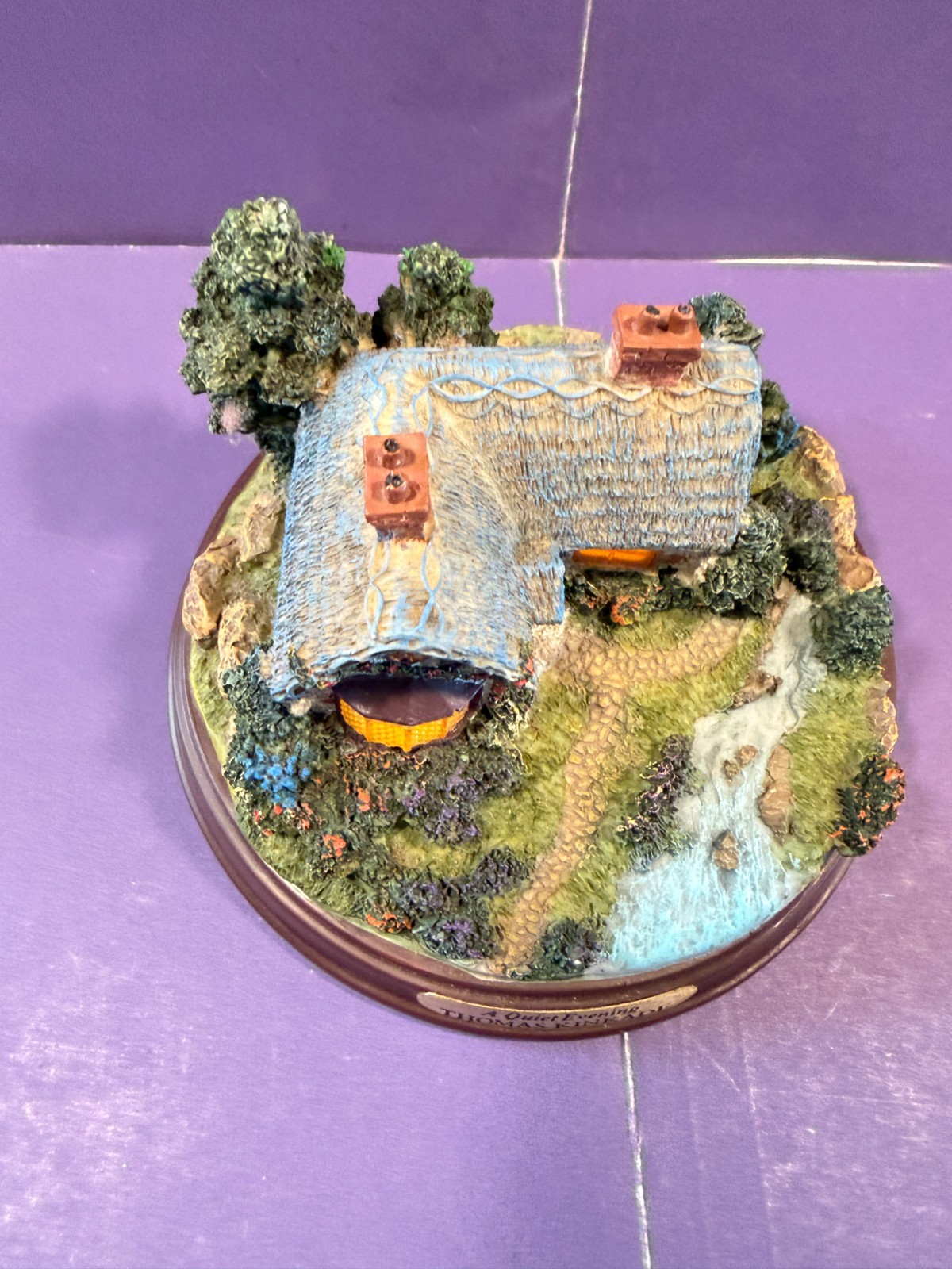 Thomas Kinkade “A Quiet Evening” Cottage Battery Operated Light Up WORKS