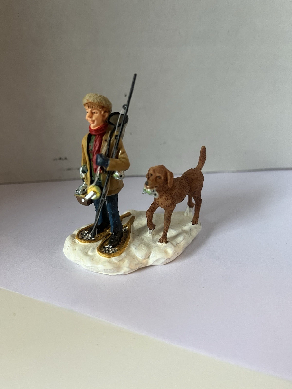 Lemax Gone Fishin’ Town Village Christmas Accessory #22573A Man With Dog Fishing