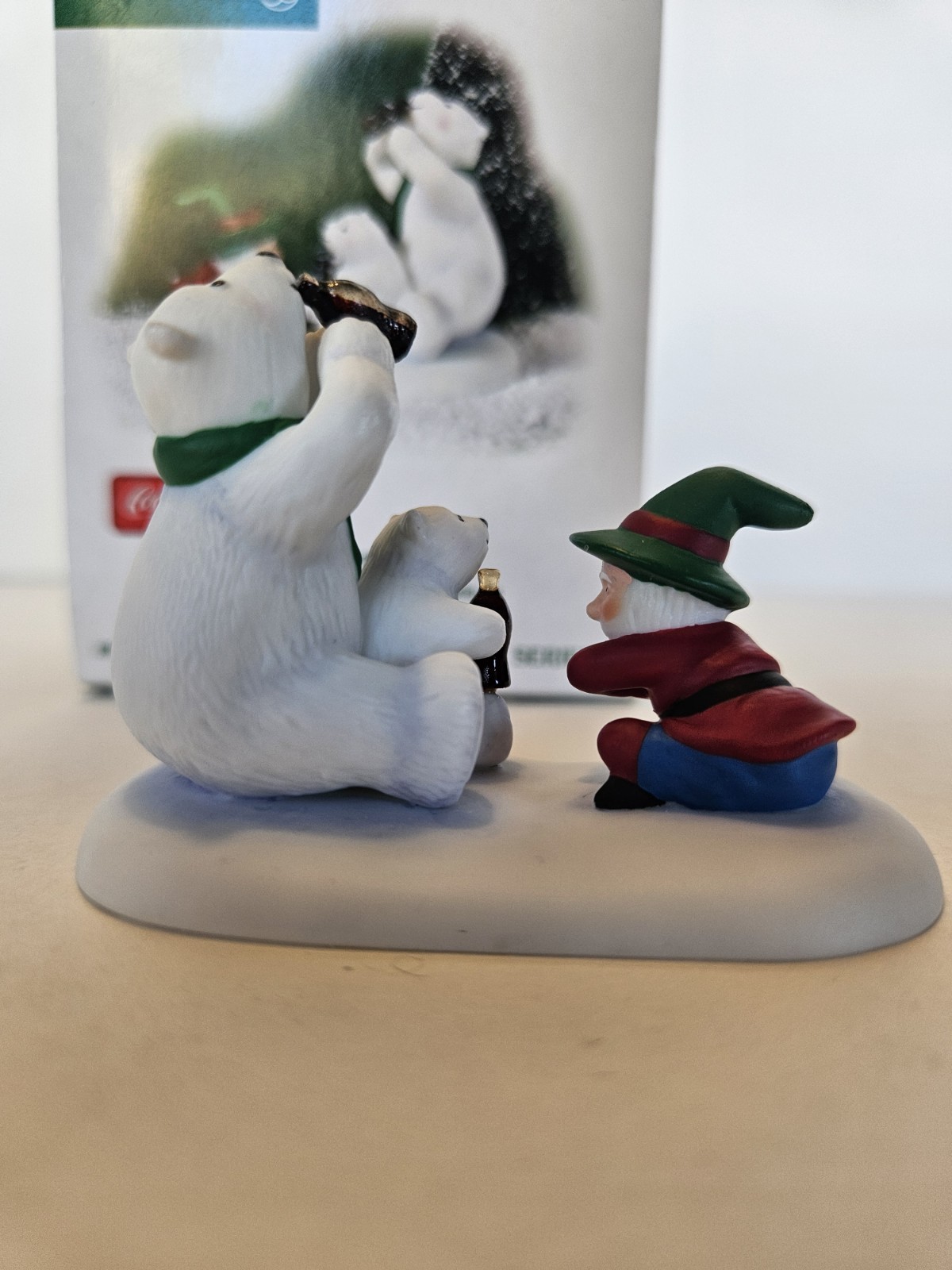 🎅 Department 56 Coca-Cola “Taste Test” Polar Bear & Elf Figurine 🐻‍❄️ NIB 🎄