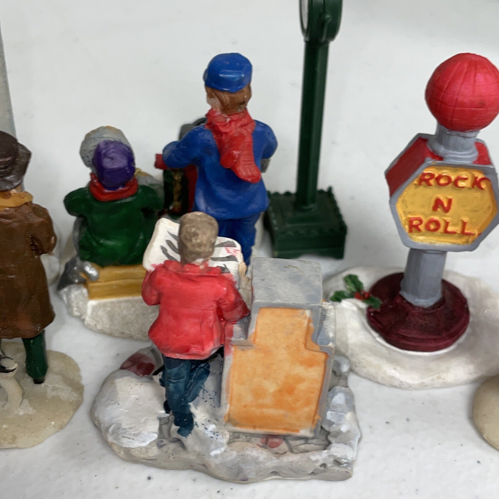 Vintage Christmas Village Figurine Lot Various Christmas Santa Clause Figures