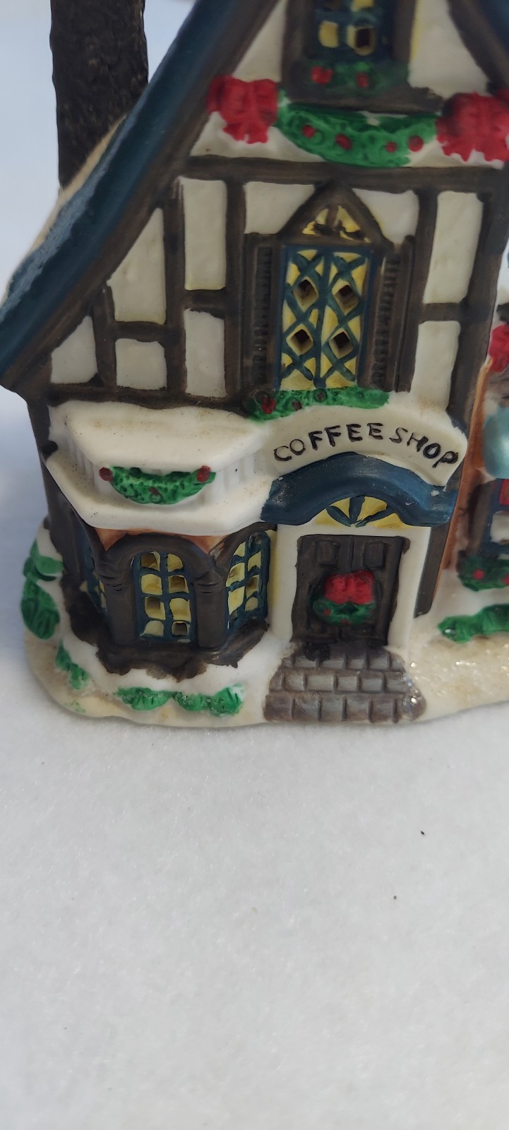 Coffee Shop Christmas Village Coffee Ceramic Shop 4.5″ Tall ***READ AND See Pics