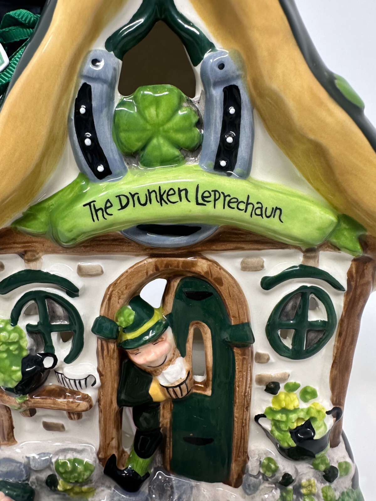 Blue Sky Clayworks The Drunken Leprechaun Village House, St. Patrick’s Day, NEW