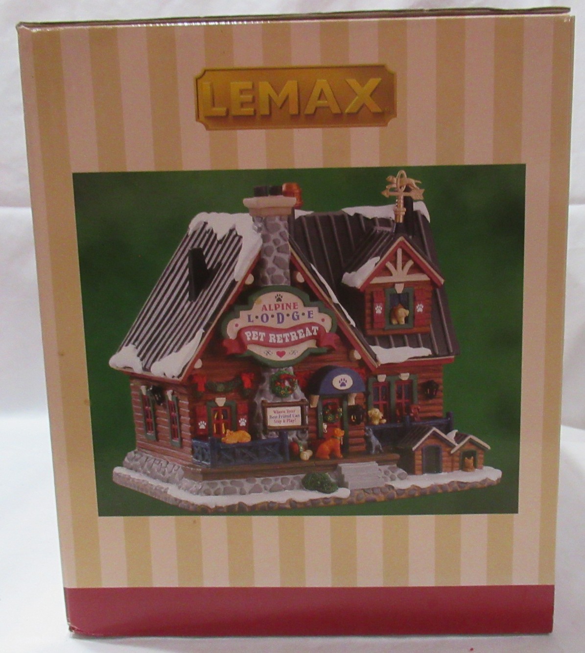 Lemax Christmas Village ALPINE LODGE PET RETREAT Porcelain Building Light-up