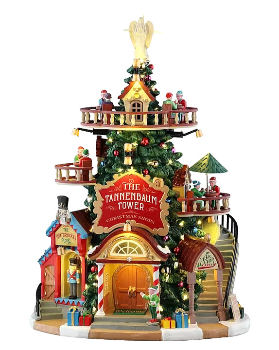 Lemax Santa’s Wonderland The Tannenbaum Tower Christmas Shops Village Shopping