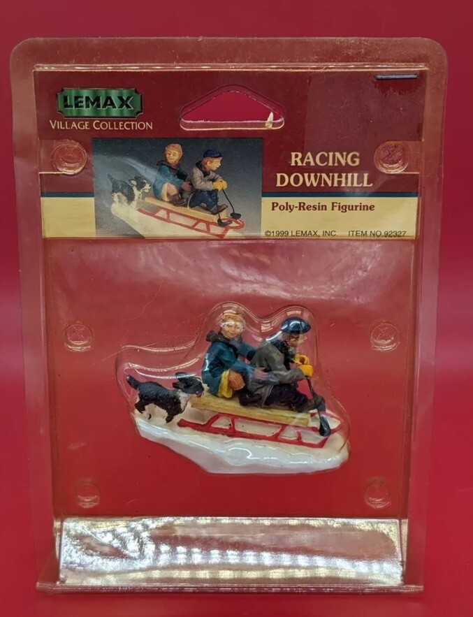 Lemax Village Collection Figures 92327 Racing Downhill 1999 Vintage