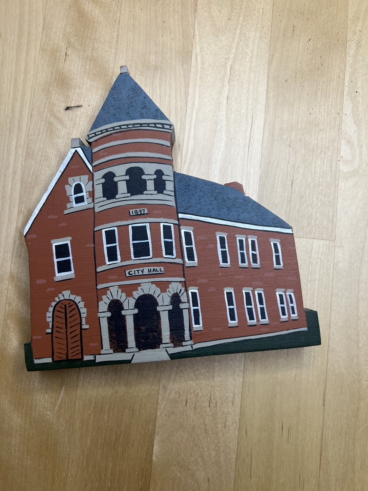 Hamler City Hall, Hamler Ohio Hand Painted Wooden Shelf Sitter #37/150