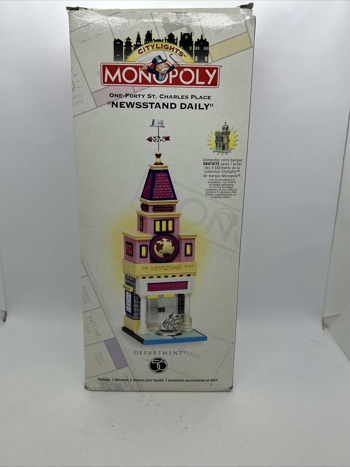 VTG Department Dept. 56 City Lights Monopoly Newstand 140 St Charles Place