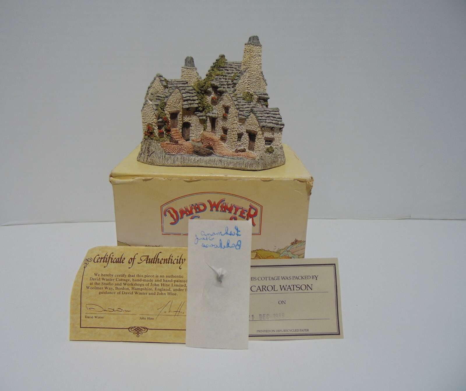 David Winter Cottages The Fishermans Wharf 1983 Box COA