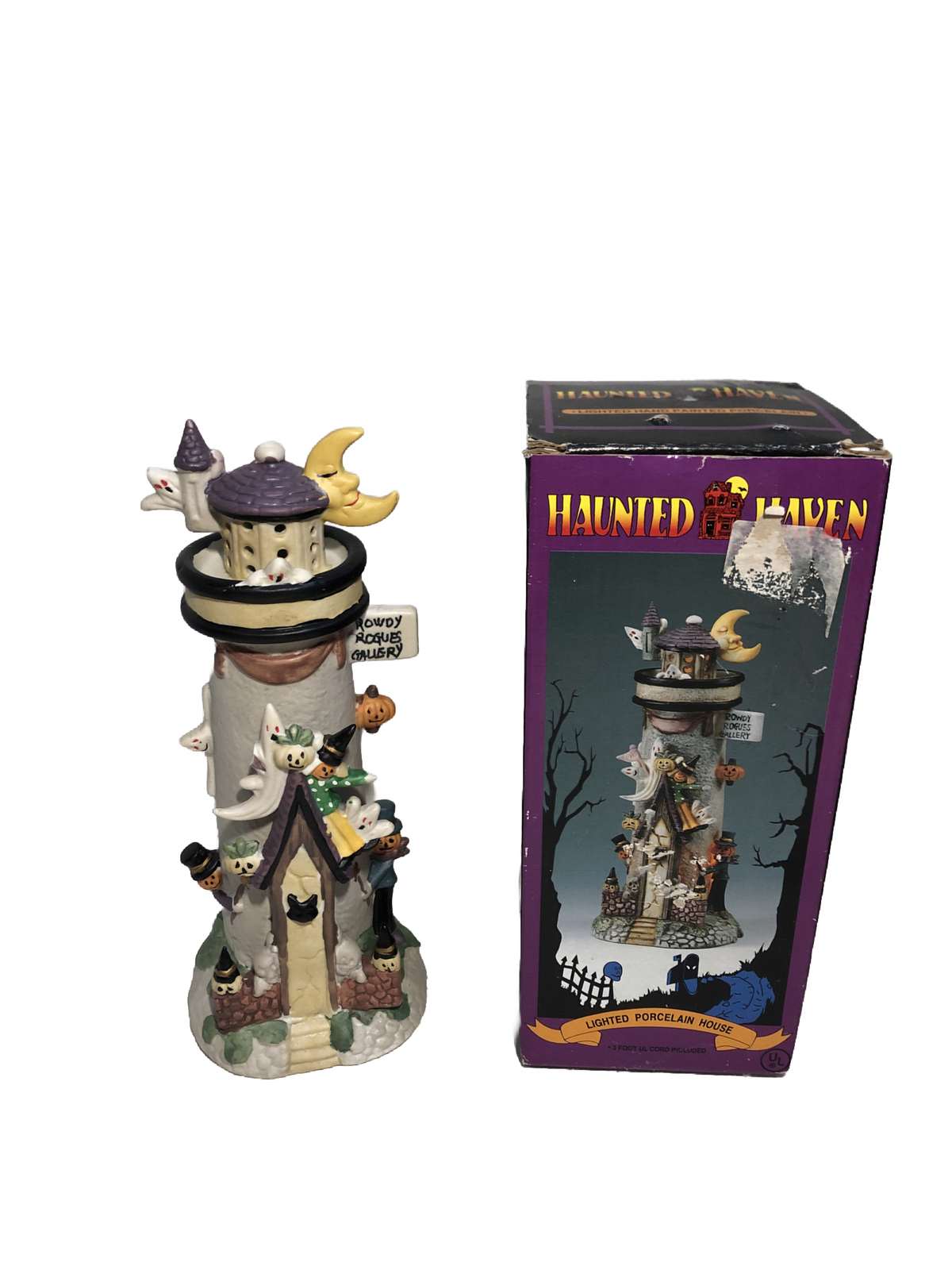 Halloween Haunted Haven Rowdy Rogues Gallery Lighthouse Porcelain NO LIGHTS/CORD