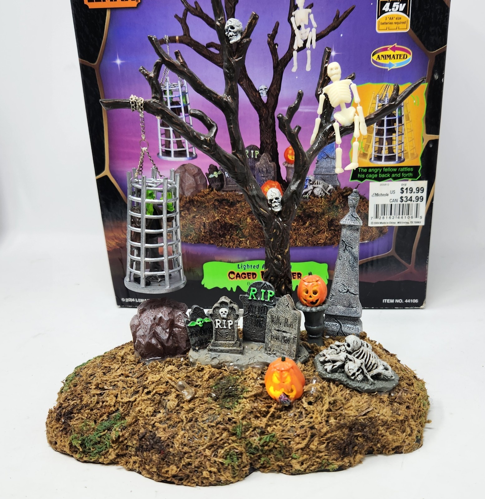Vtg 2004 Lemax Spooky Town Halloween Village “CAGED MONSTER” Retired *Read