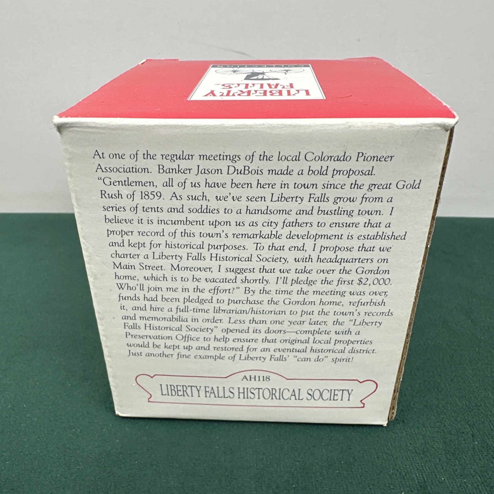 Vintage Liberty Falls Historical Society 1996 Miniature Village AH118