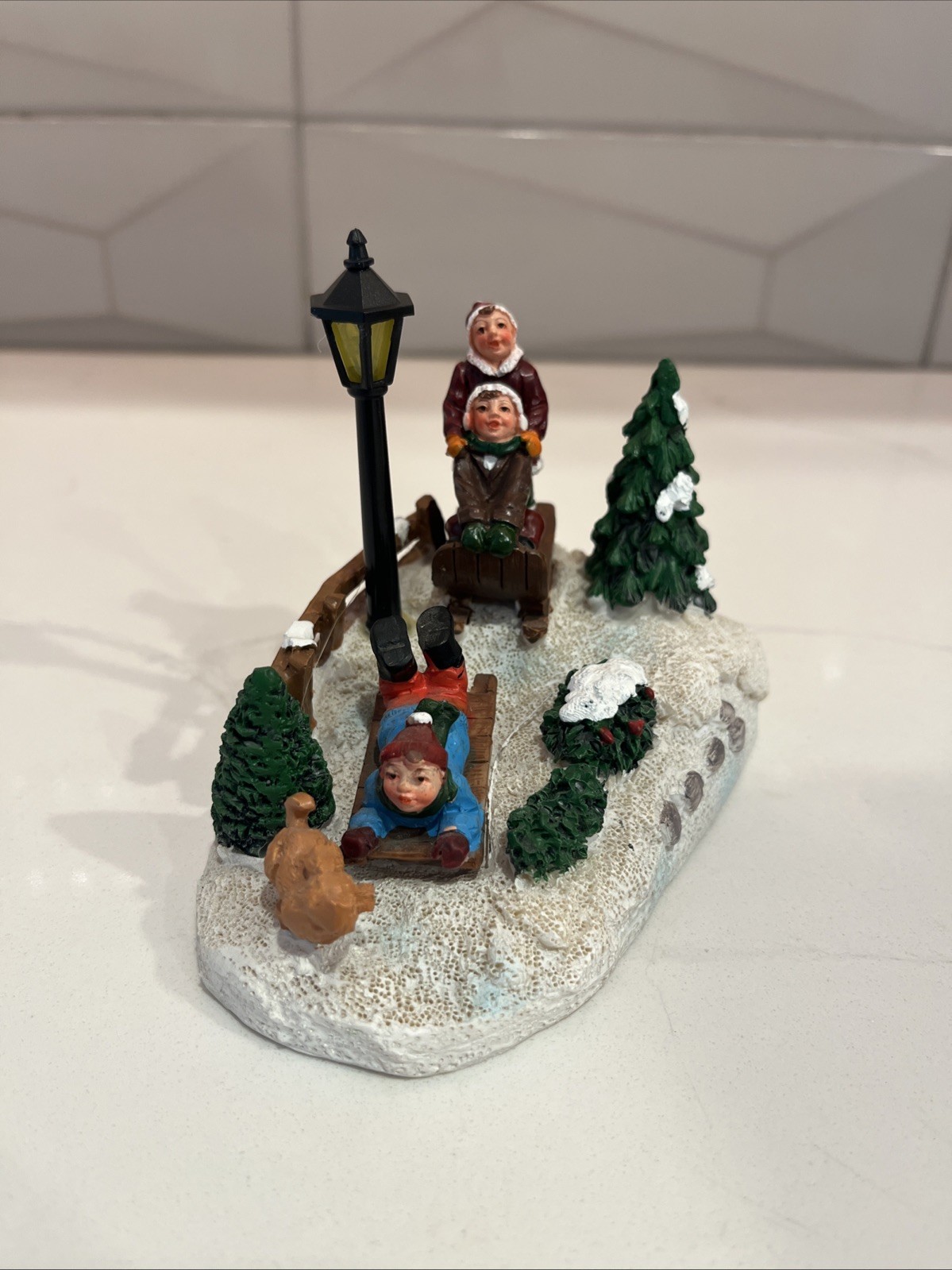 St. Nicholas Square Children Sledding with Box
