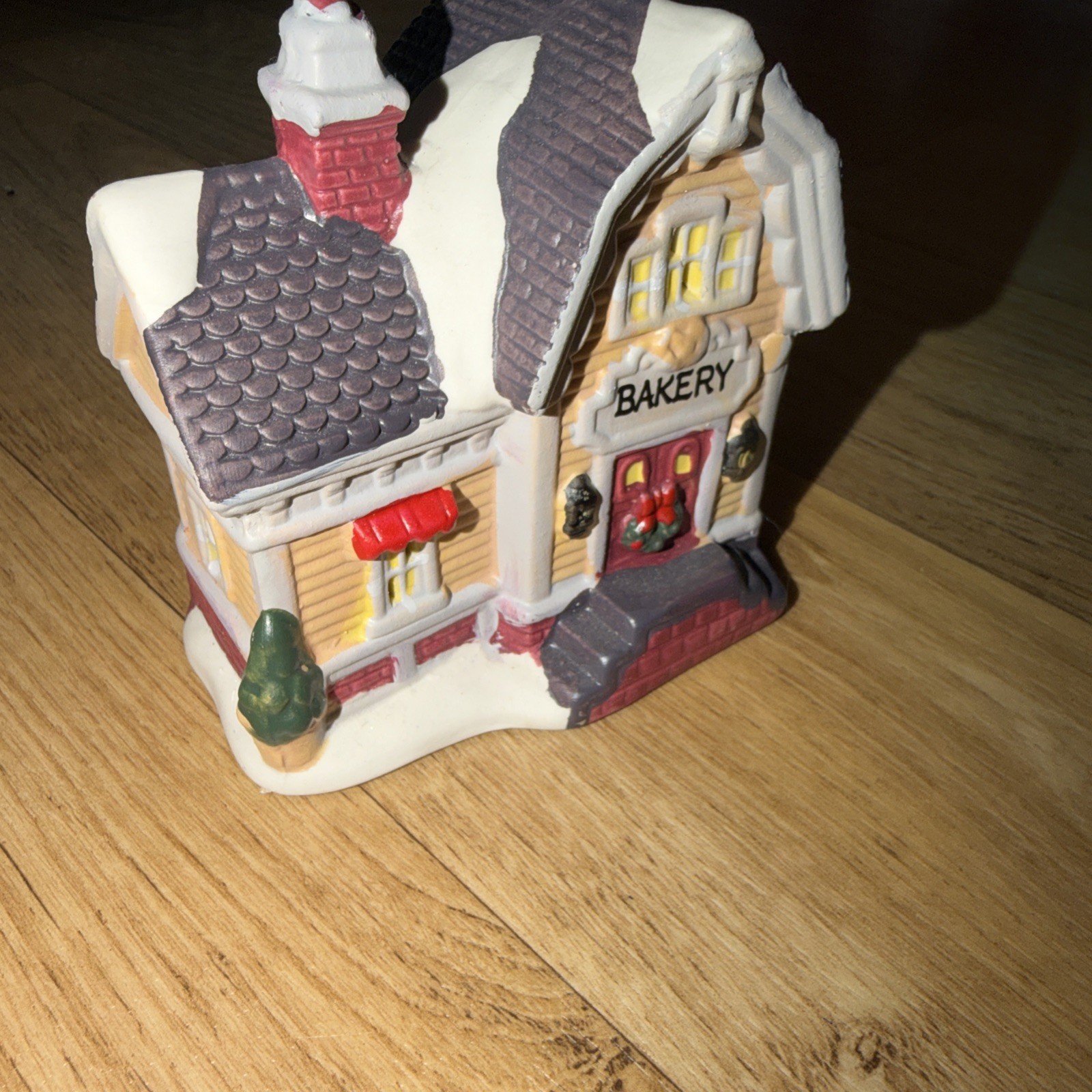 Holiday Time Lighted Porcelain Mini House Bakery ‘ No Light, Christmas Decor