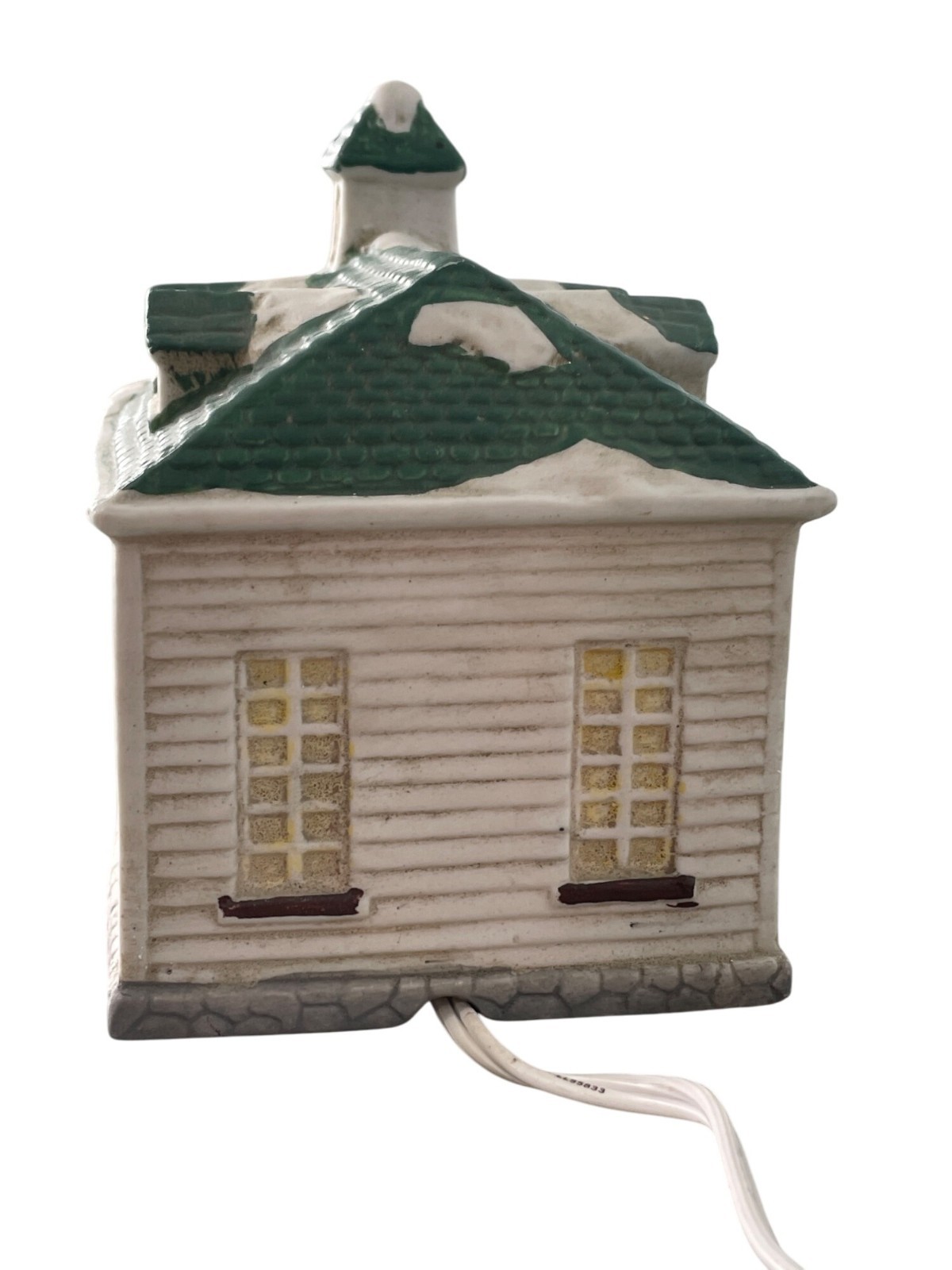 Vintage Winter Valley Ceramic Schoolhouse Lighted Display Holiday Decoration