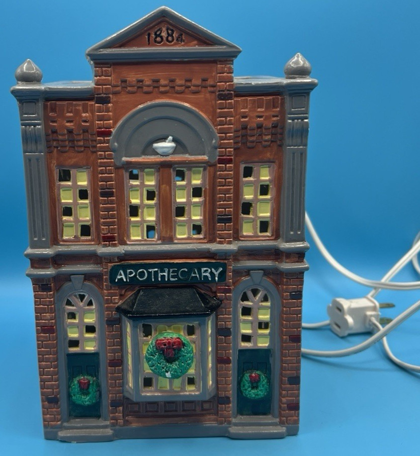 Vintage Dept 56 Snow Village APOTHECARY Pharmacy 5076-8 1986 Retired *No Box*