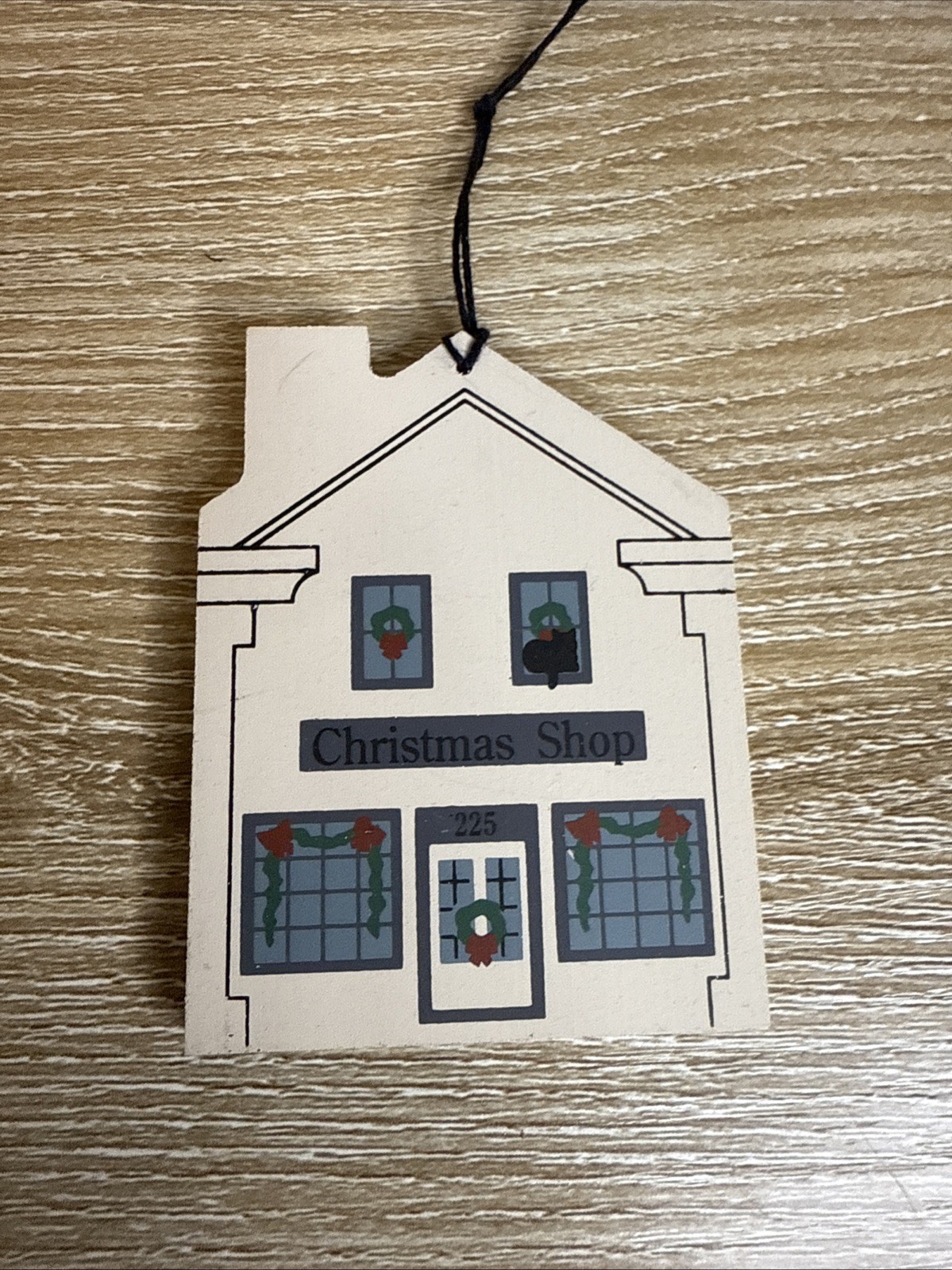 Lot Of 7 The Cats Meow Wooden Ornaments Houses, Christmas Shop, Country Store