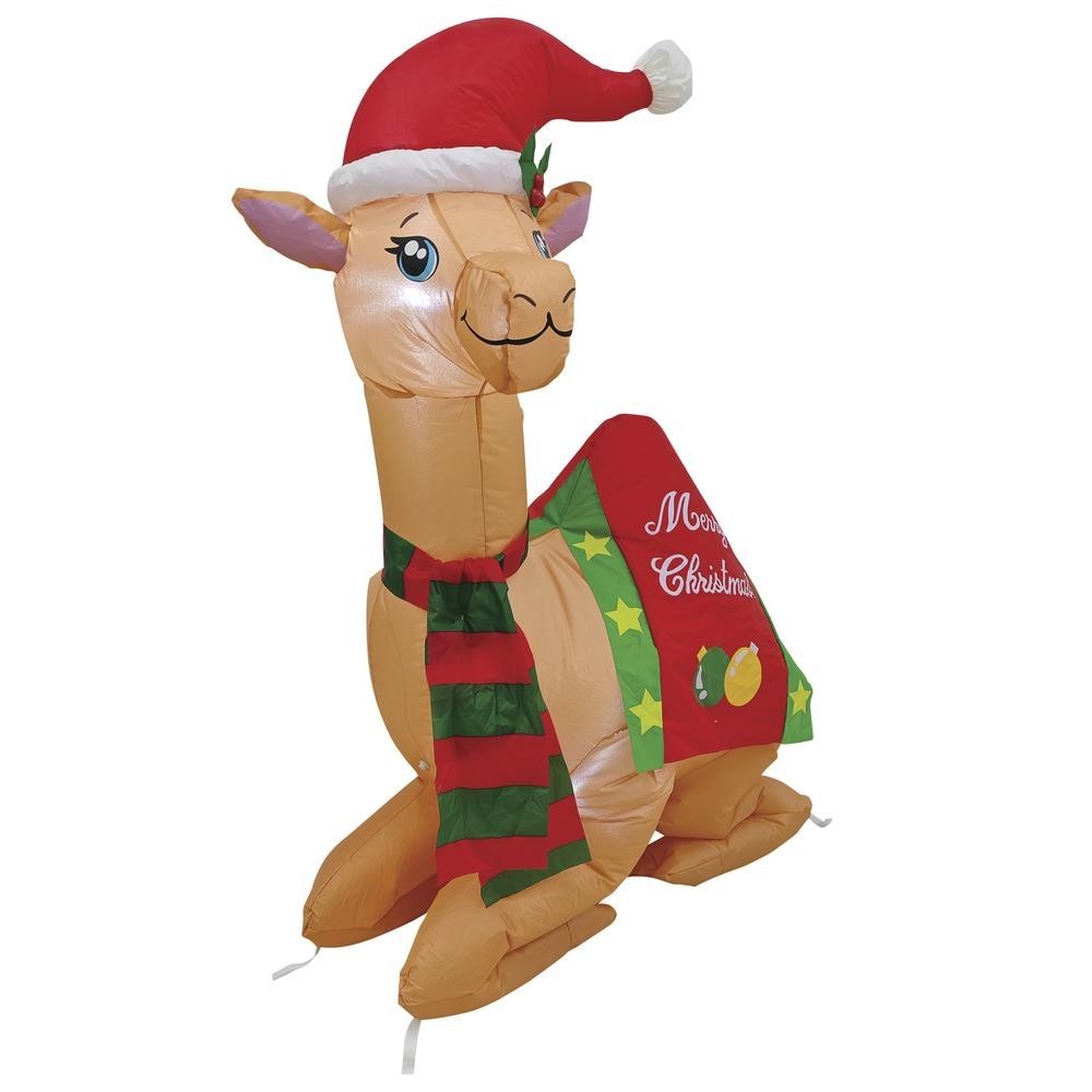 4′ Lighted LED Camel in Santa Hat Christmas Inflatable Fun Holiday Outdoor Decor