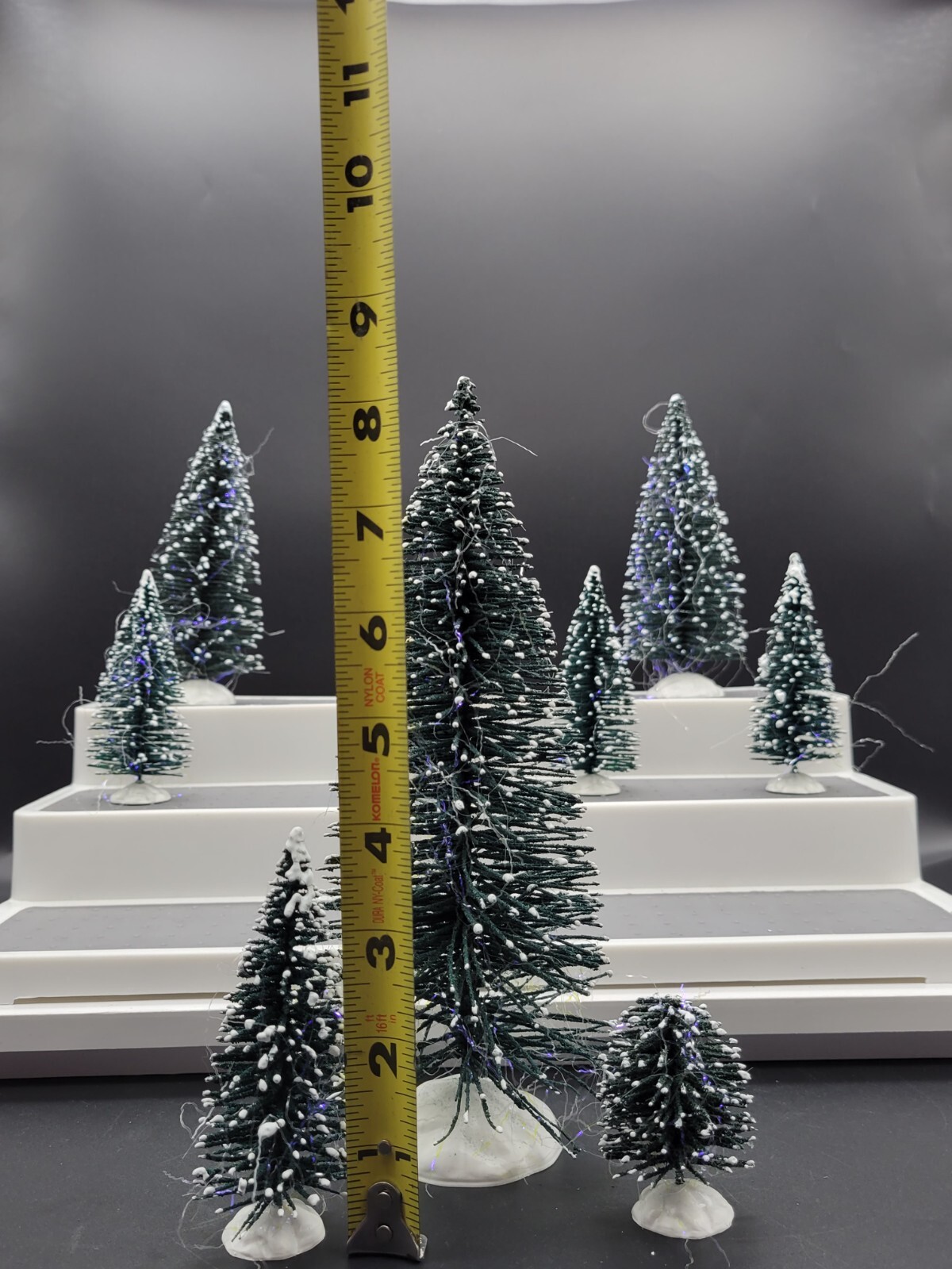 Lemax Nine Pine Trees Assorted Sizes Christmas Village Trees