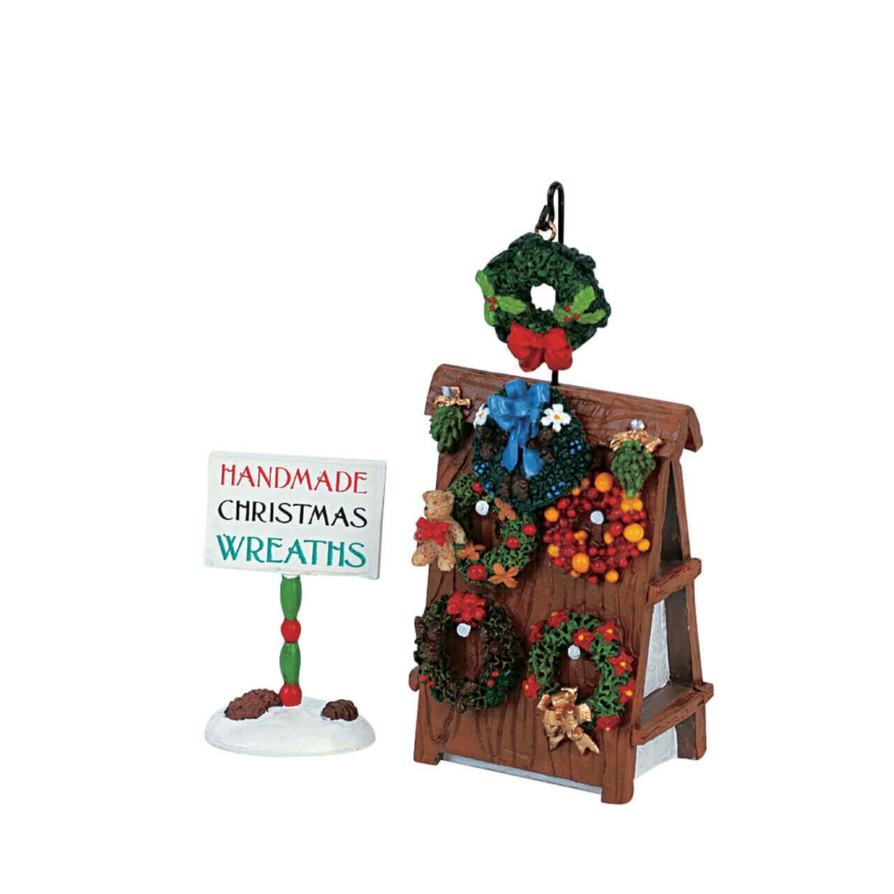 Lemax 2006 Wreath Display, Set Of 2 Holiday Seasonal #64468 Hand Made Christmas