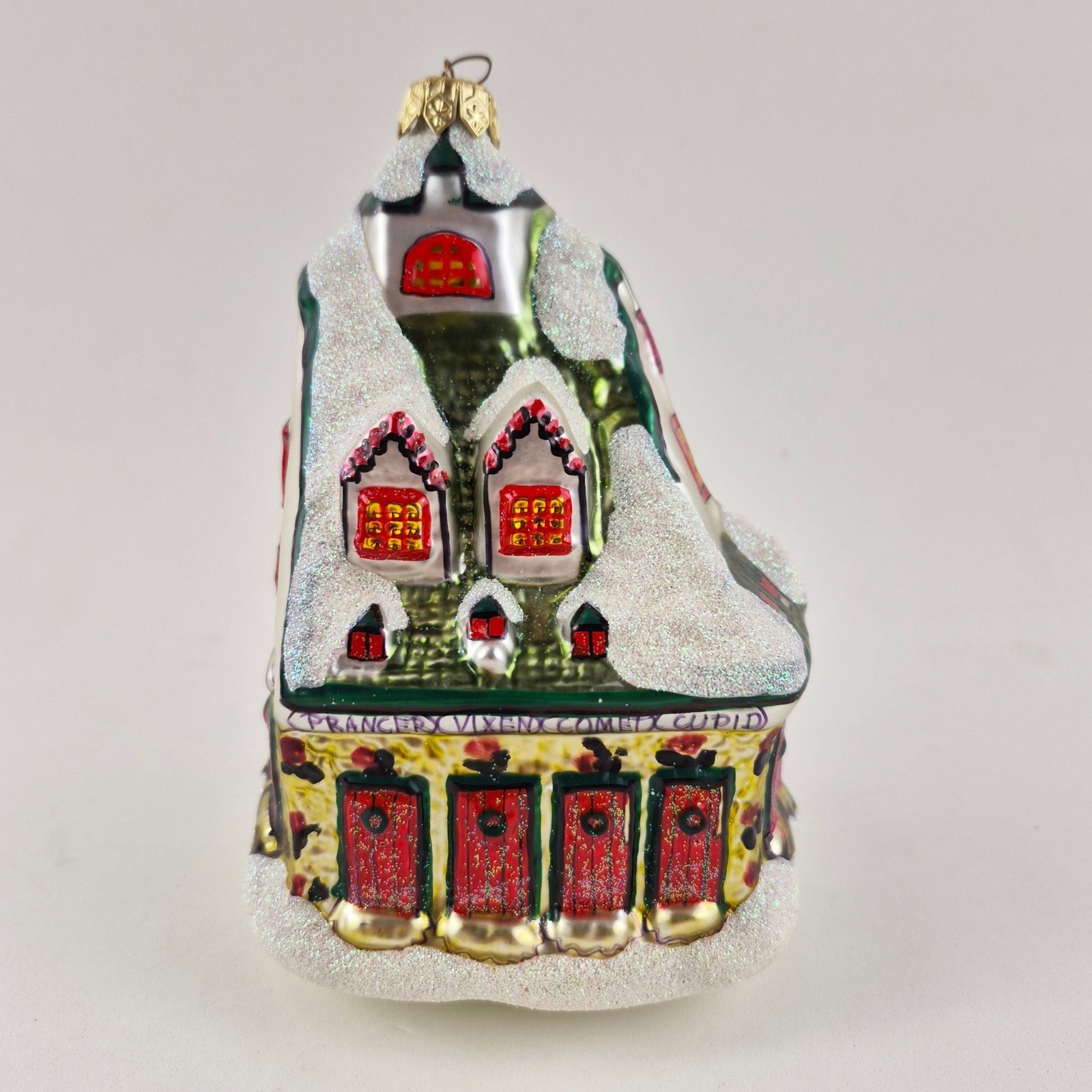 Dept 56 Reindeer Barn Glass Ornament Night Before Christmas North Pole Series