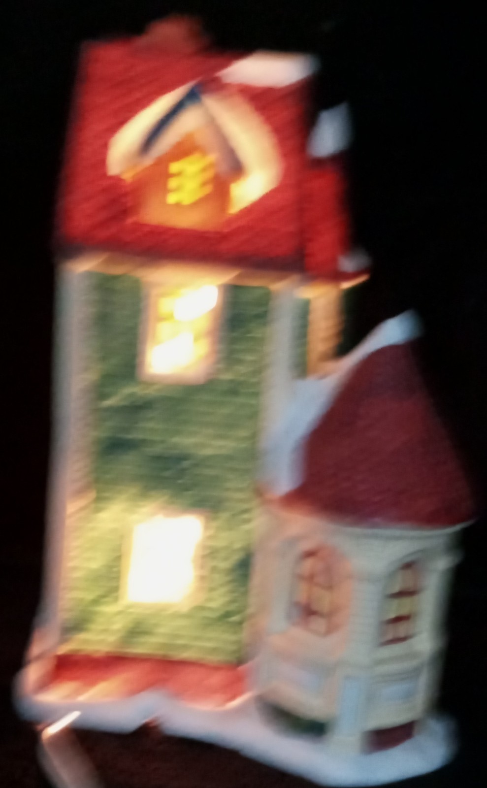 Christmas Village lit Queen Anne Victorian Home