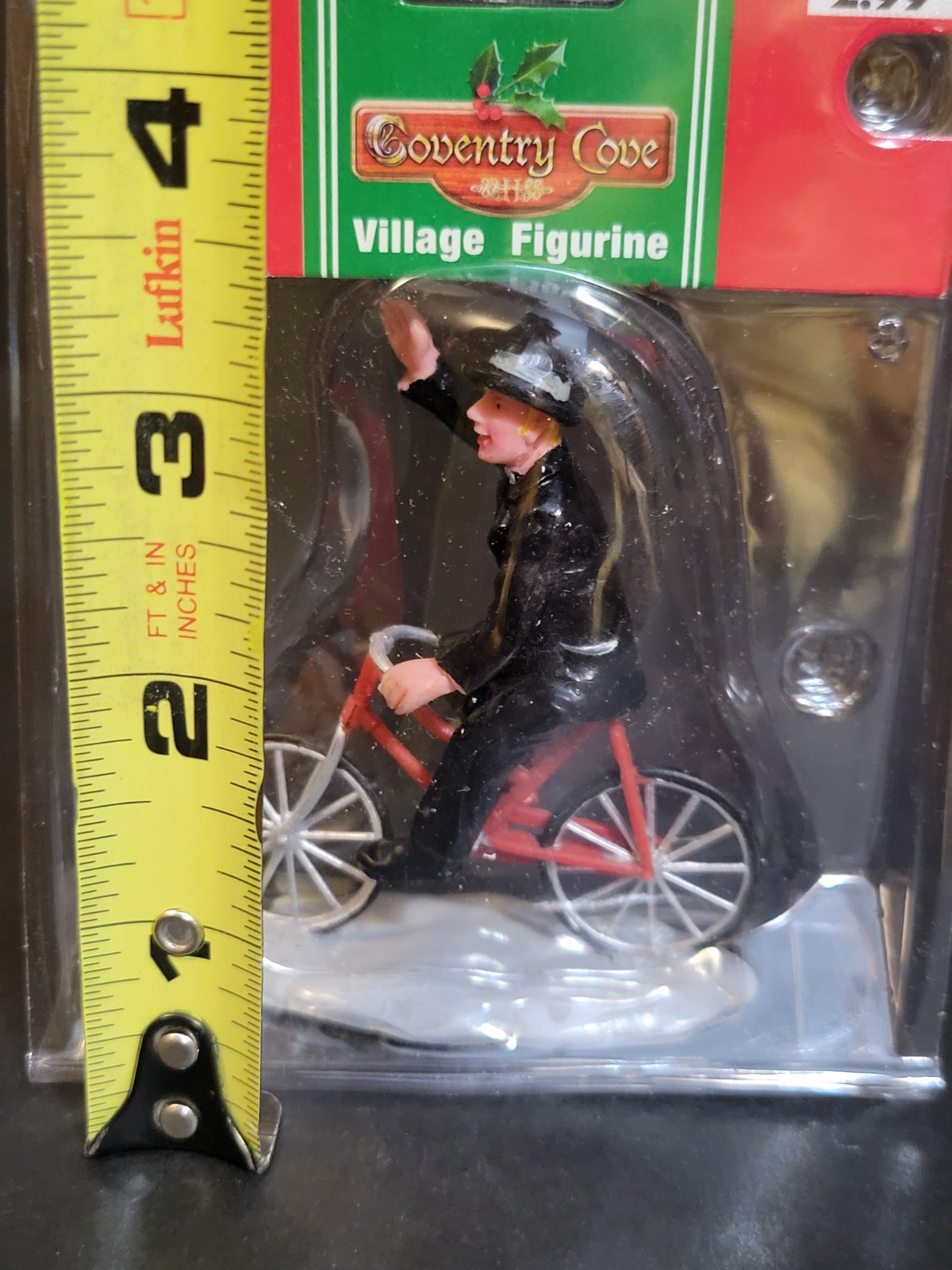 Lemax Christmas Village Town Vicar 62333 Priest Riding Bike Bicycle RARE HTF