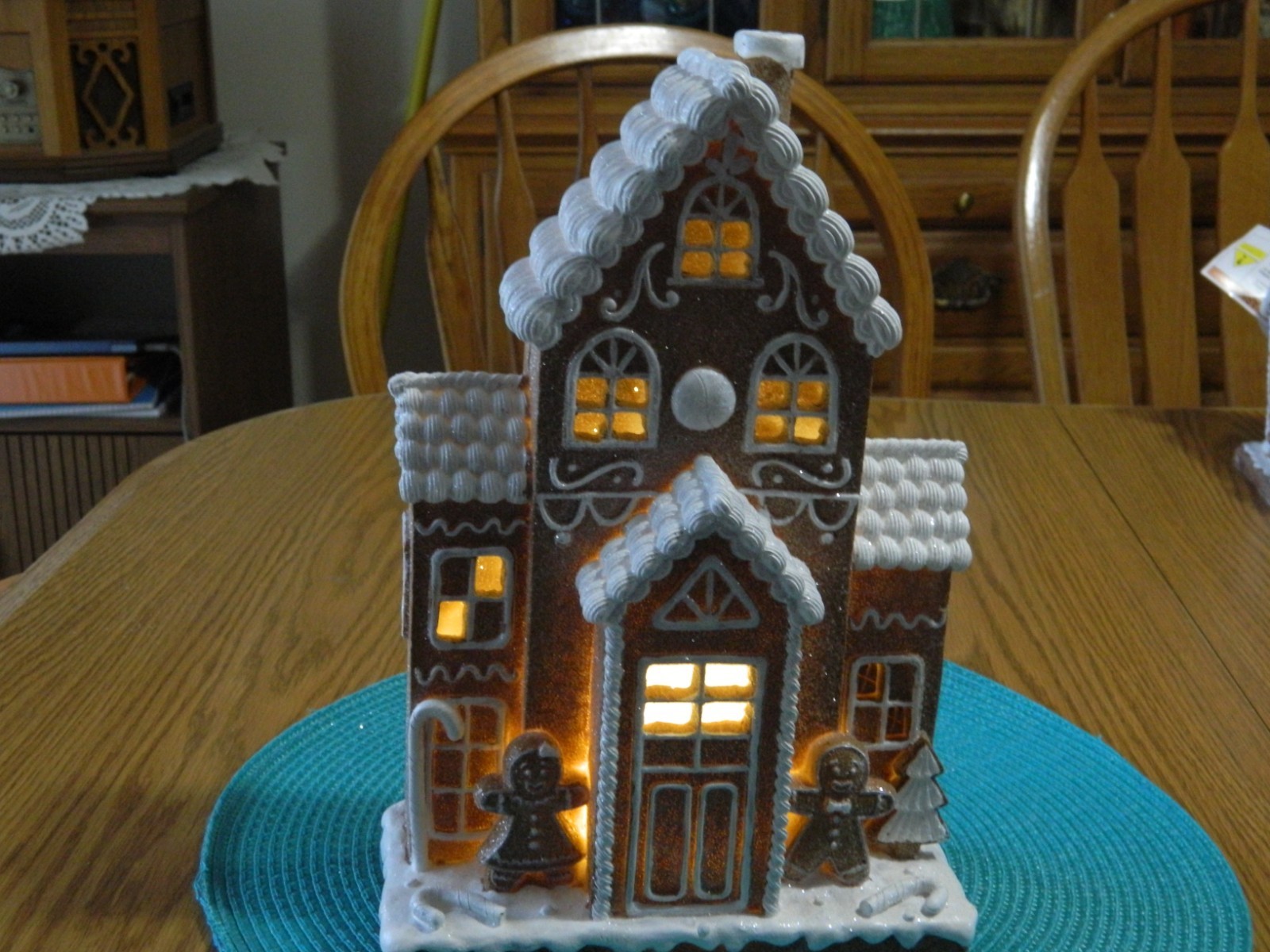 Christmas Victorian Gingerbread Lighted House 12″ Tall 7 3/4″ Wide – Brand New