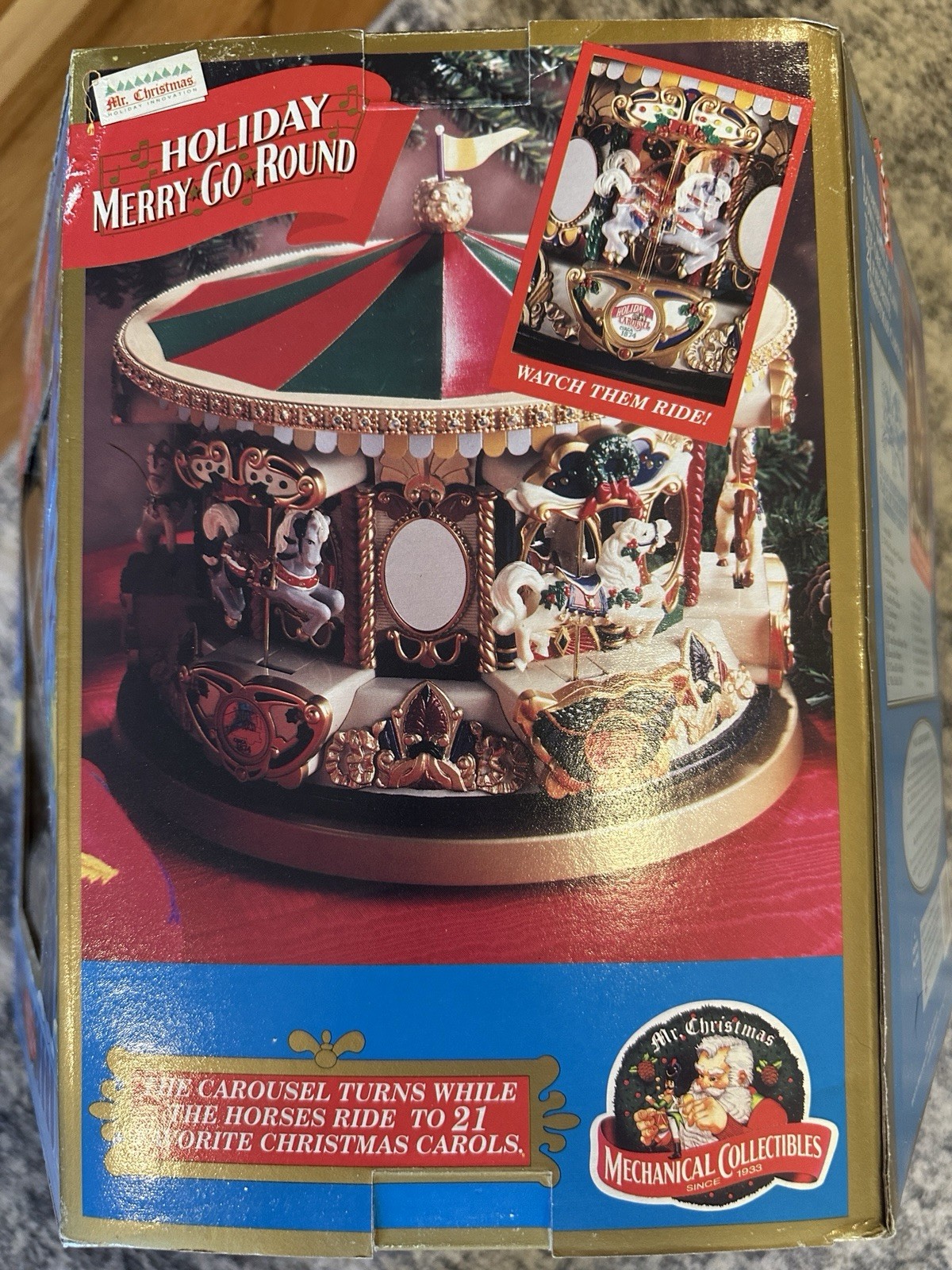 Vintage Village Holiday Carousel 1994 – New in box never opened – Plays 21 songs