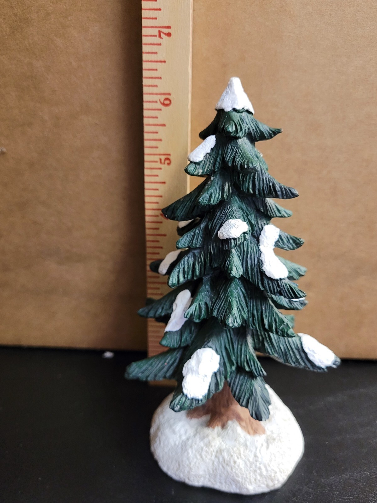 Snow Covered Pine Tree Figurine Christmas Village Scene 6.5″