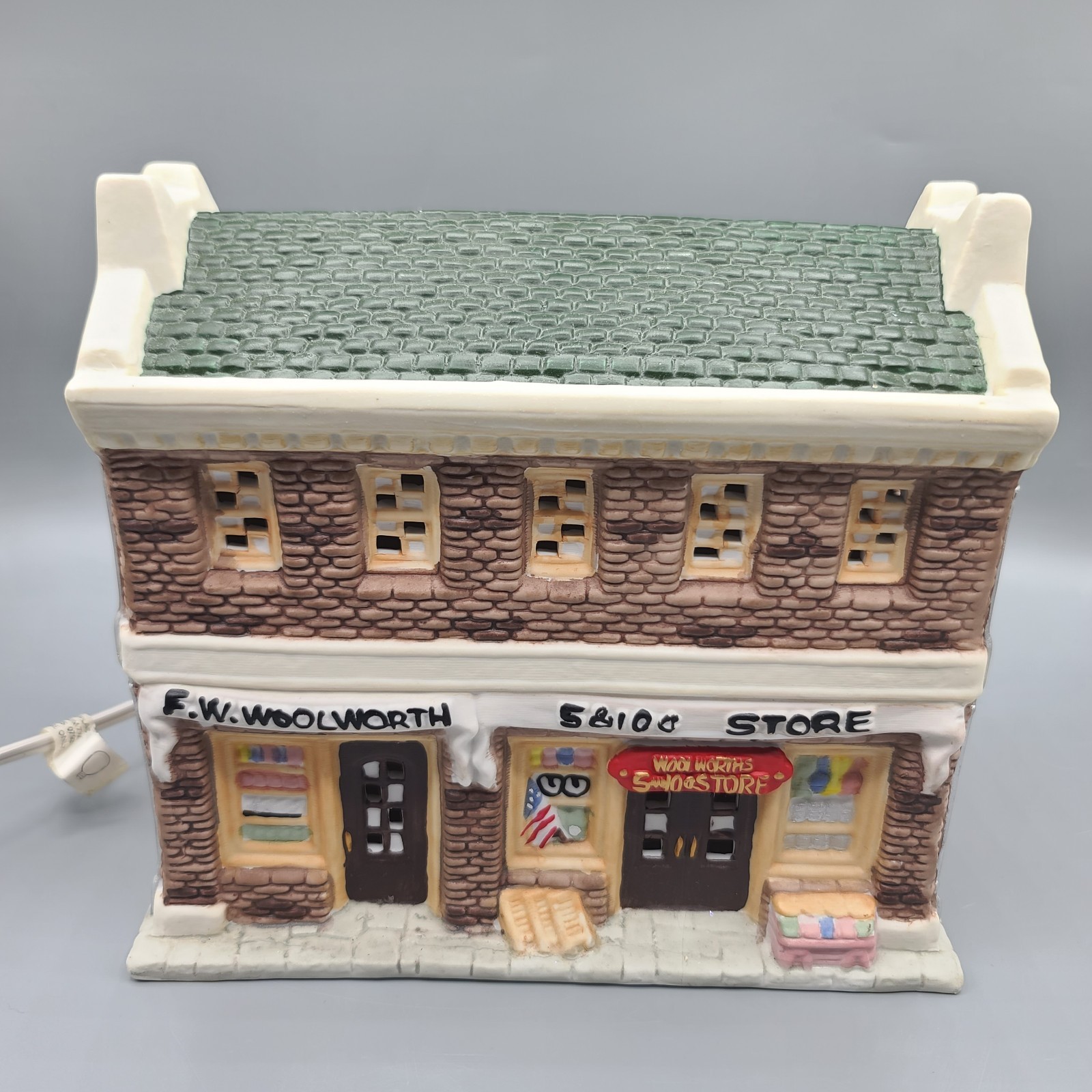 American Village Scene The First Woolworth Five and Dime Store Lighted Porcelain